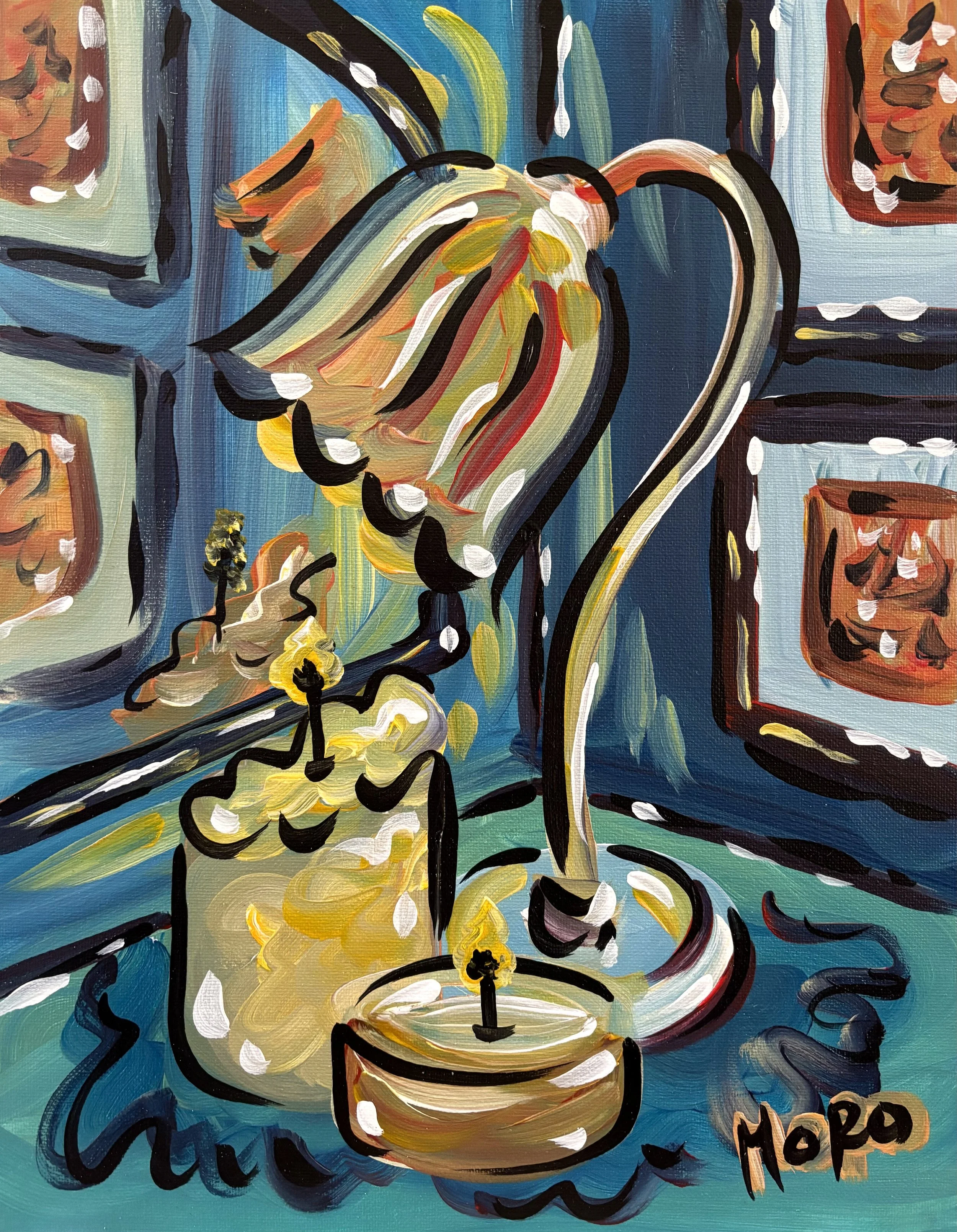Night Light, 11x14", acrylic on canvas panel, 2026, $300 framed, framed to 16x20"