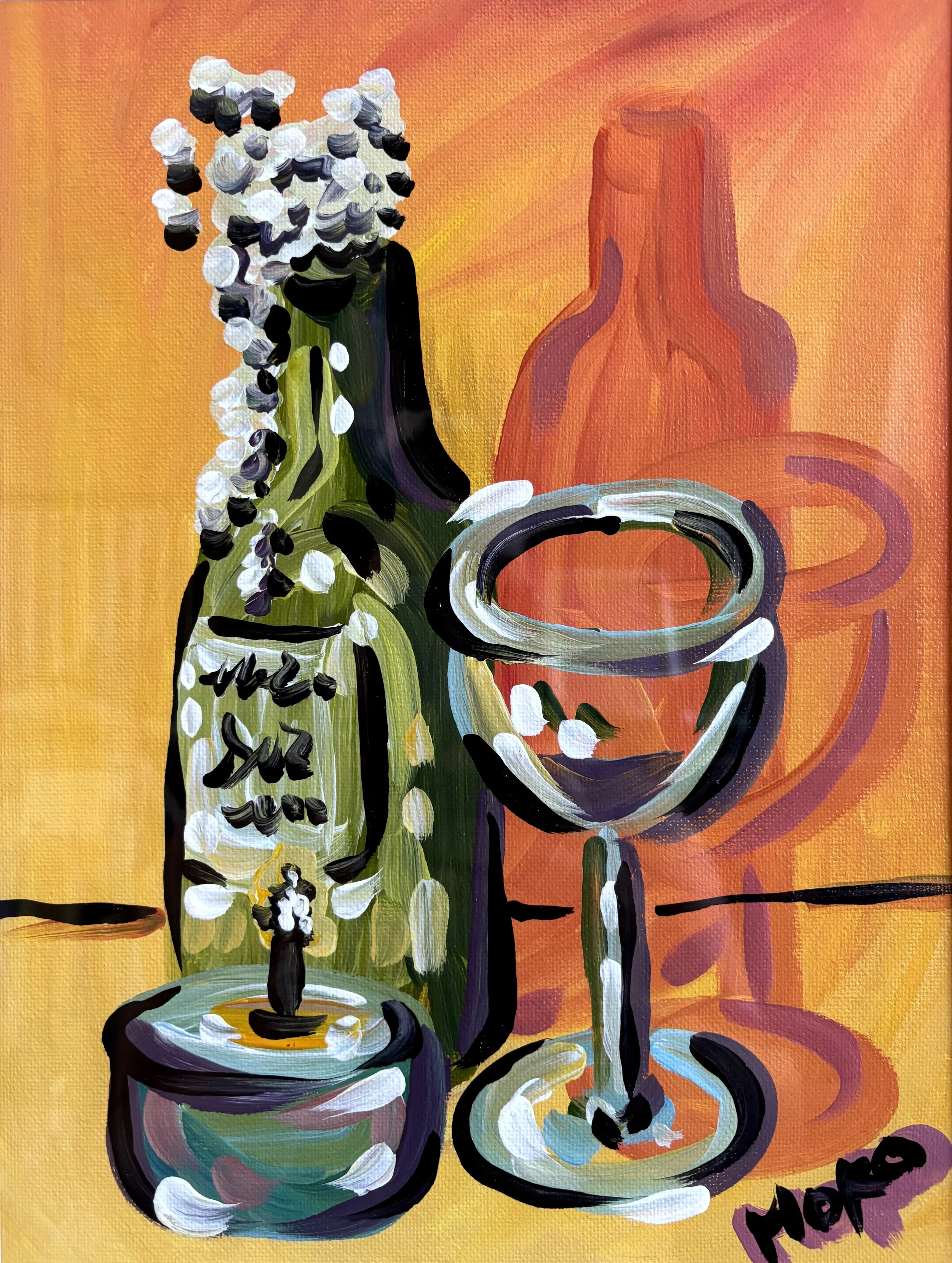 ON SALE Pop It, Lock It, 9x12", acrylic on canvas panel, $150 framed, framed to 12x16"