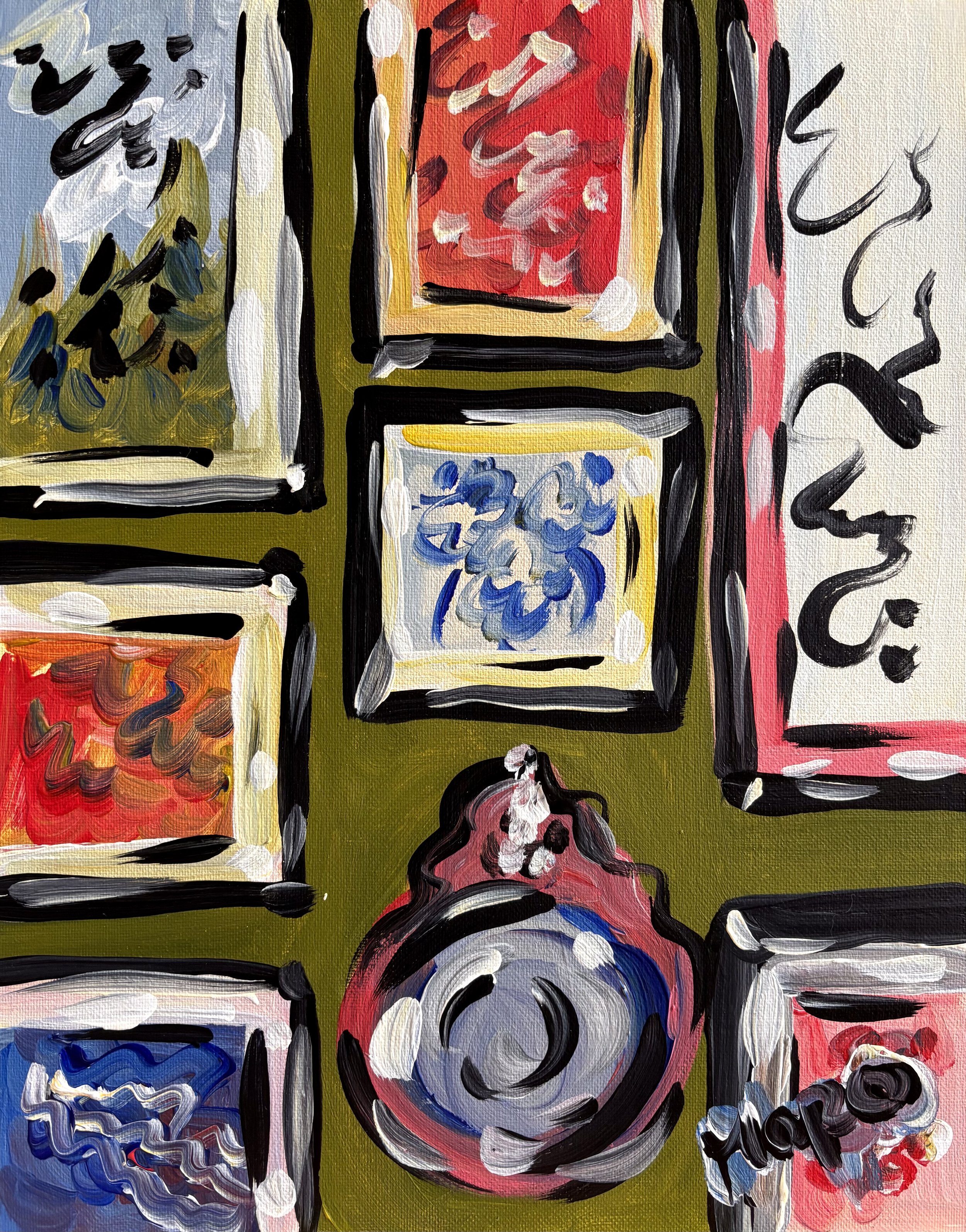 Gallery Wall for your Gallery Wall, 11x14", acrylic on canvas panel, 2026, $275 framed, framed to 16x20"