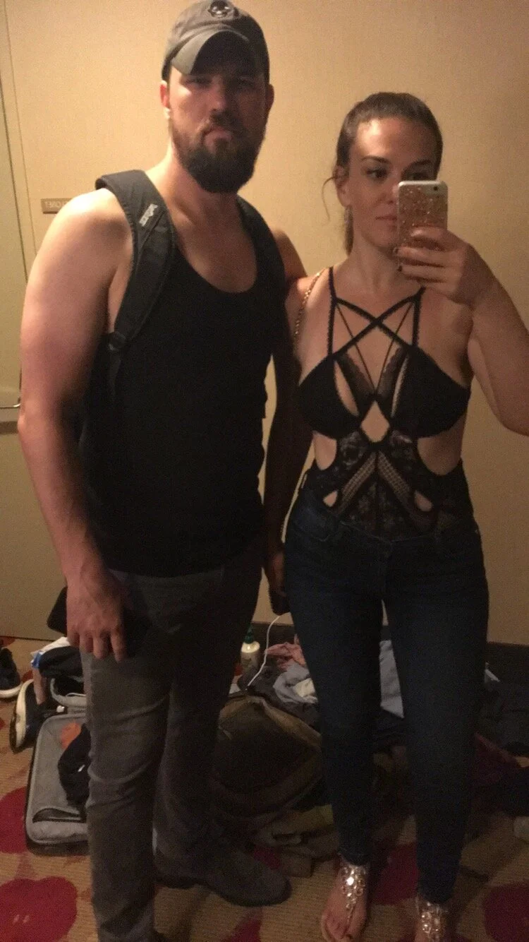 Bry and I heading out in Chicago before we had kids. We took this at 2:34am!