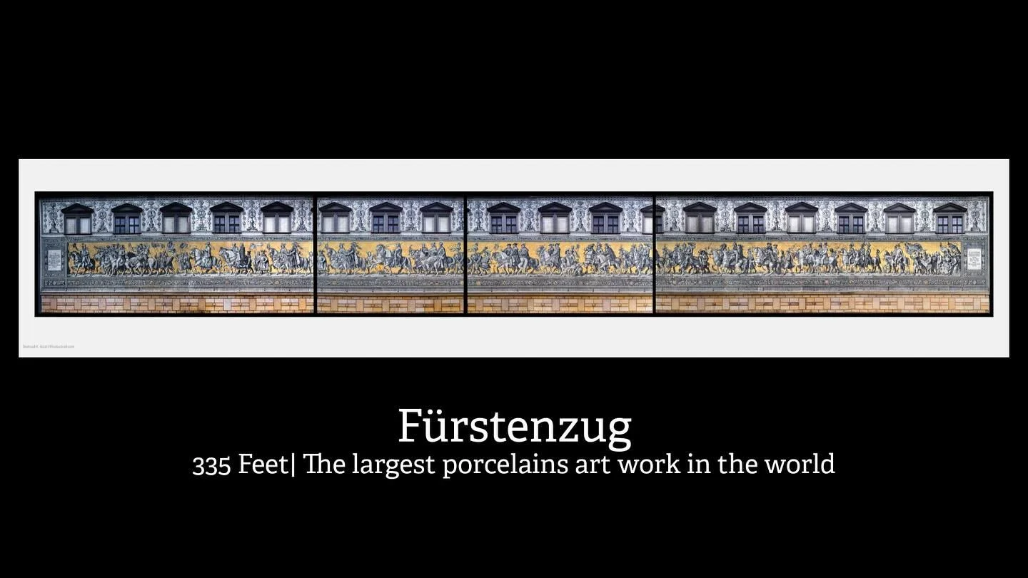 F&uuml;rstenzug is 335 feet long and 35 feet high. The opposing wall in the long alley is in close proximity which makes it almost impossible to photograph head-on. 

WHY panorama: I had not seen a single image where it was all captured in one frame 