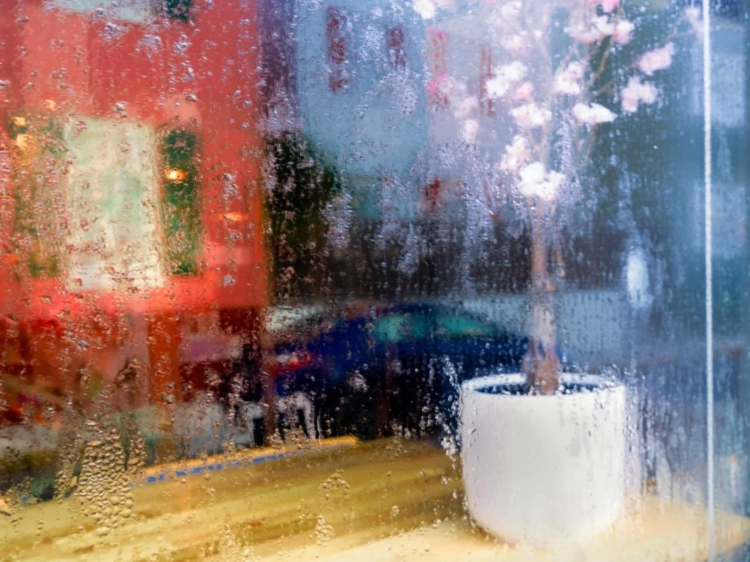 Of condensation on windows.