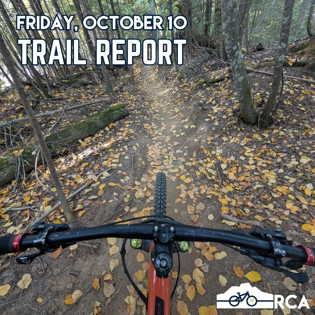 Here's our trail report for Friday, Oct. 10:

We've been enjoying some beautiful fall weather the last few weeks. The leaves have changed colour and are beginning to shed, carpeting some trails in blazes of yellows and orange. The trails are surprisi