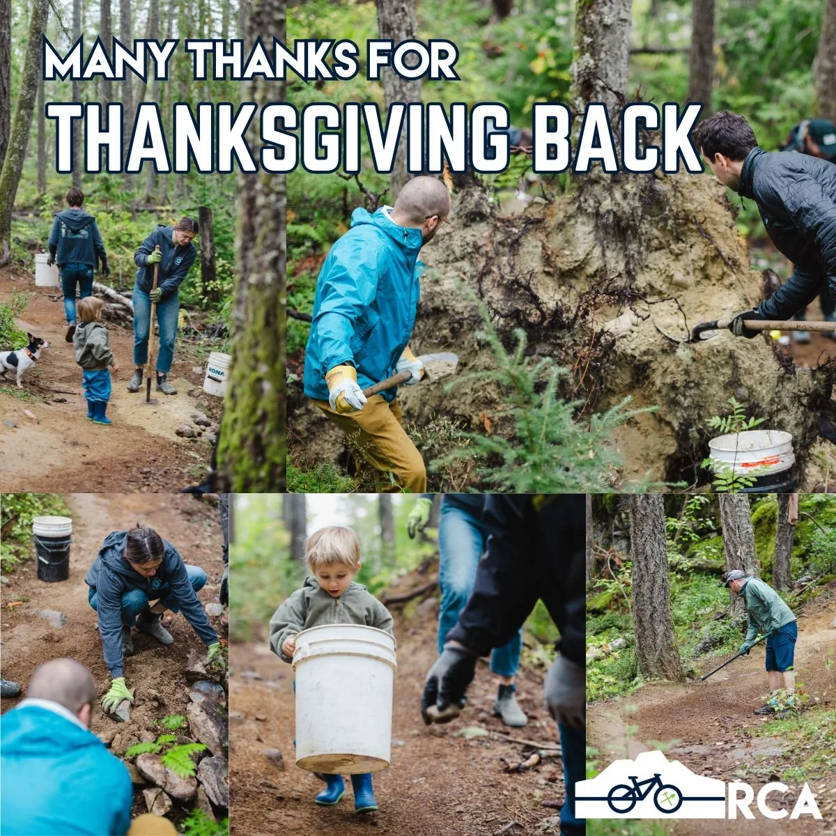 We'd like to give a huge belated shout out to the six visitors and few locals who took part in our Thanksgiving Back Dig Day a couple of weeks ago. Led by Dana Wacker, they went out on a rainy Saturday to move some dirt around and fix a bunch of wet 