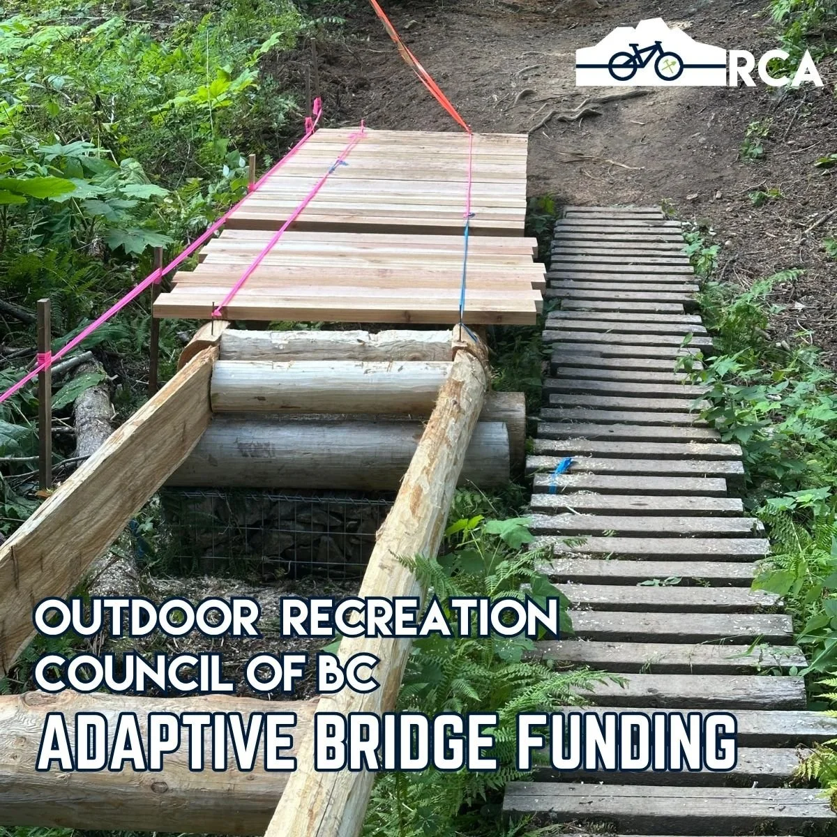 We're proud to announced we've received $8,600 in funding from the @orcbc.ca 's Outdoor Recreation Fund to complete our adaptive bridge project on Flowdown on Stimulus. This funding means we'll be able to expand our trail crew to four people so we ca