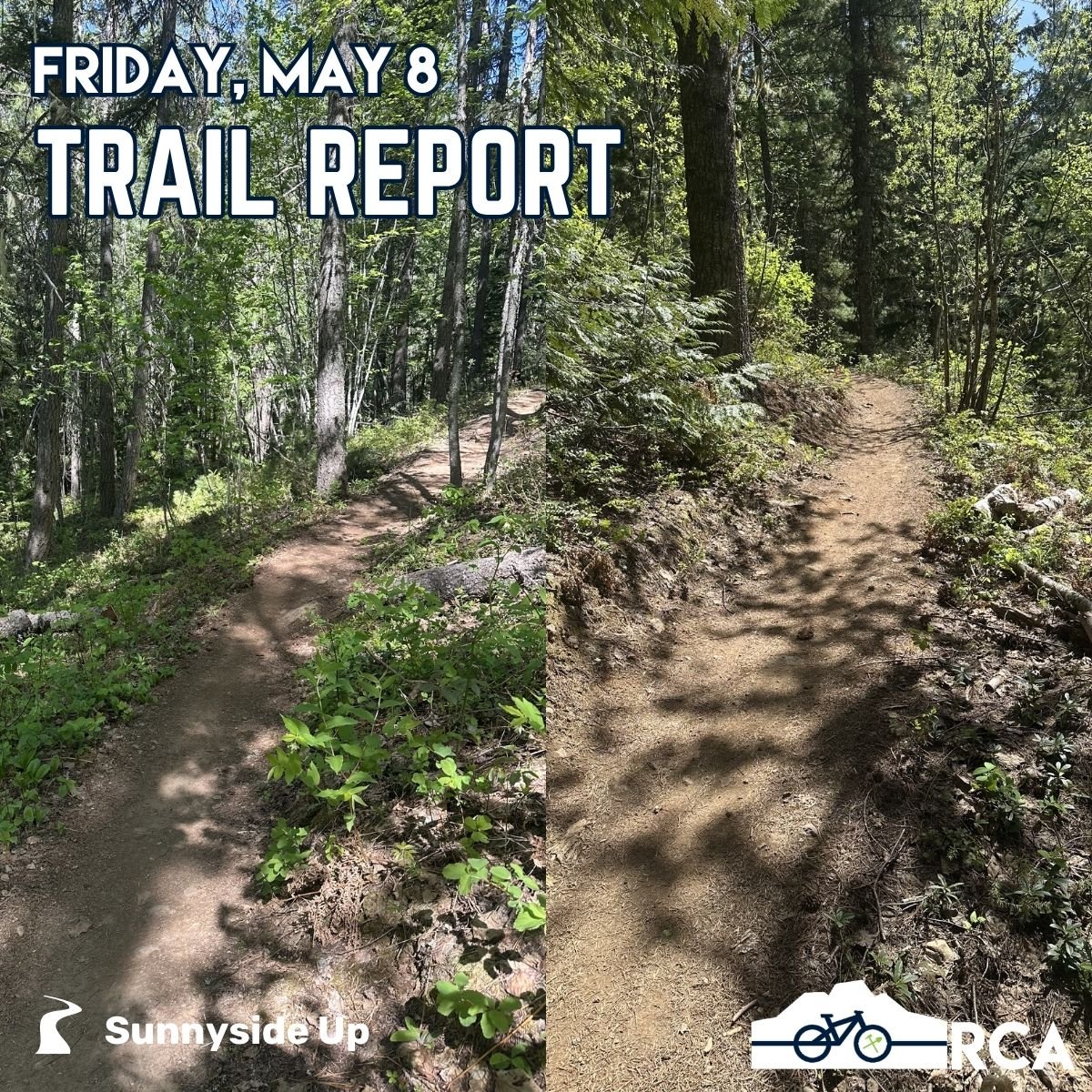Here's our trail report for May 8:

The abnormally dry spring continues. Or maybe this is the new normal? Either way, trails are drying out quickly and we would love some rain to keep the dust down and let our trail crew do the best work possible.

O