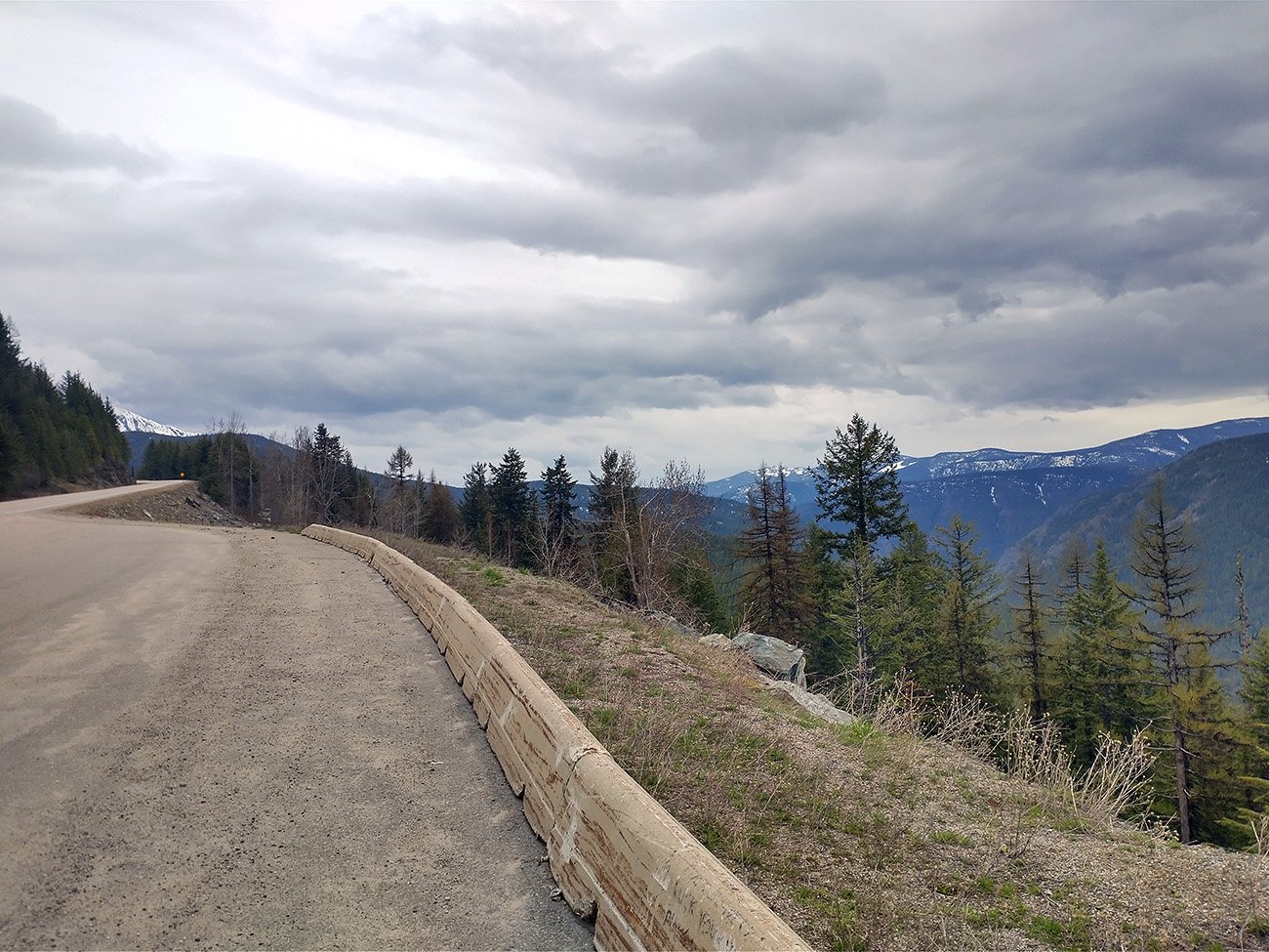 Fortunately the way down to Castlegar was dry, although extremely windy to the point I had to pedal the entire way down. Still a win.