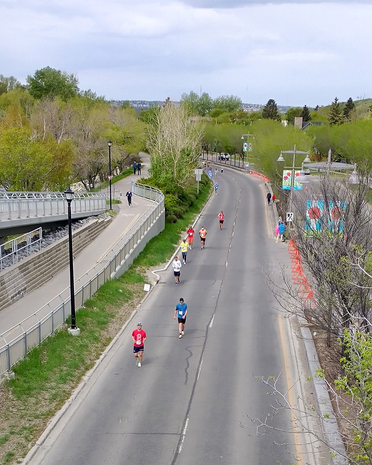 The Calgary Marathon was going on that day along much of my route. Lot of music and high fives.