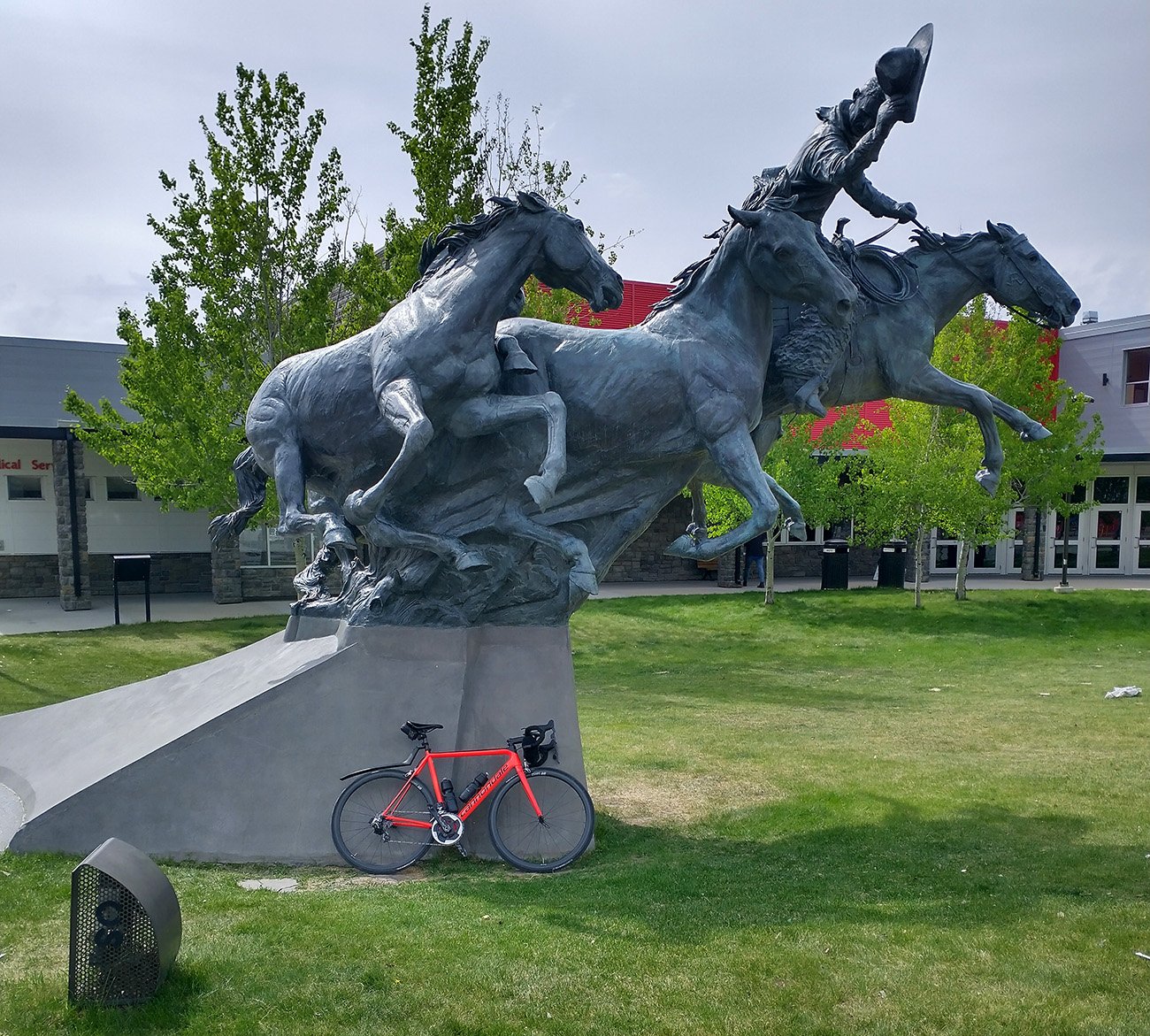 Part of a huge lifesize statue called "The Calgary Stampede" near the stadium downtown.