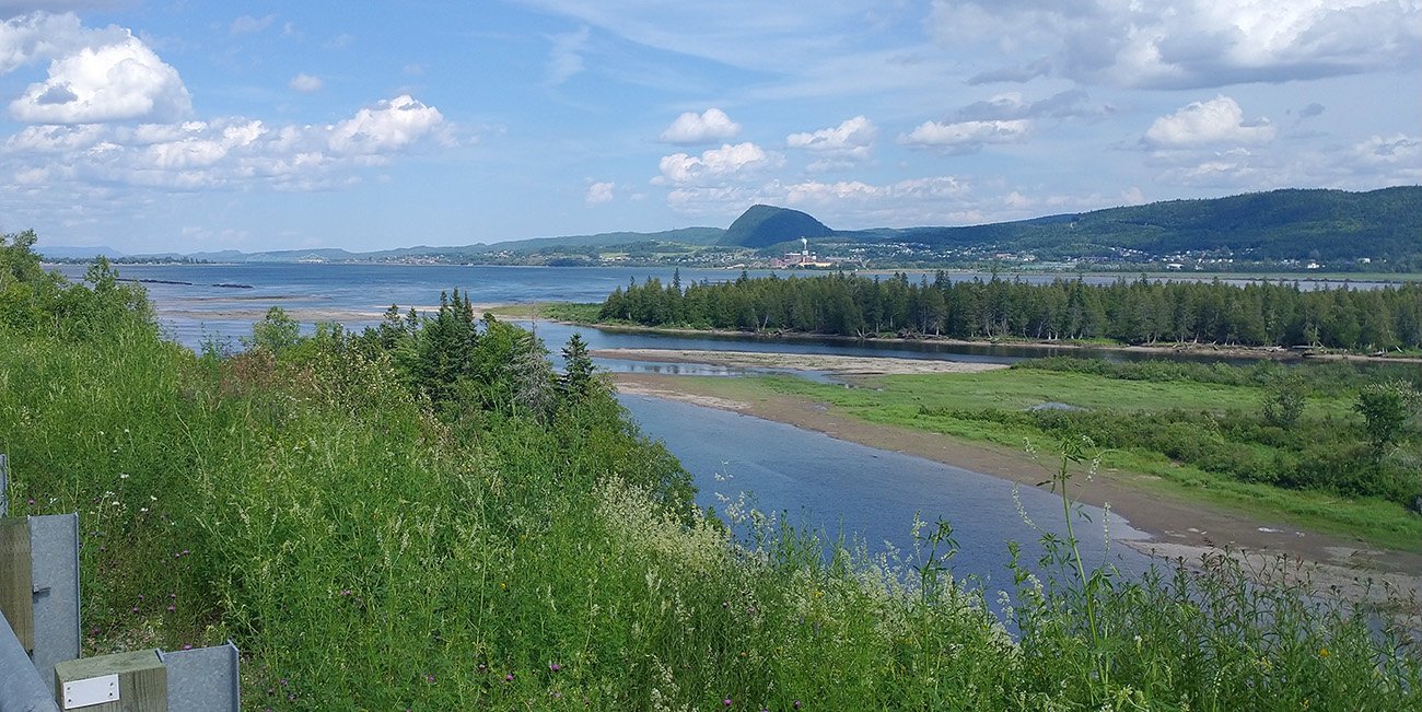 View of Campbellton from the Quebec side.  Don't think there's a road up that cliff...