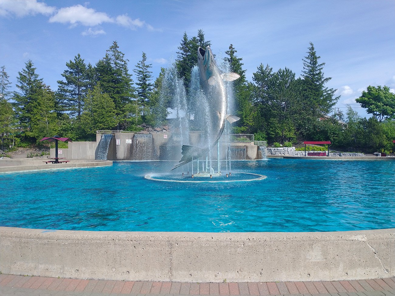 The town has this pretty sweet fish fountain.