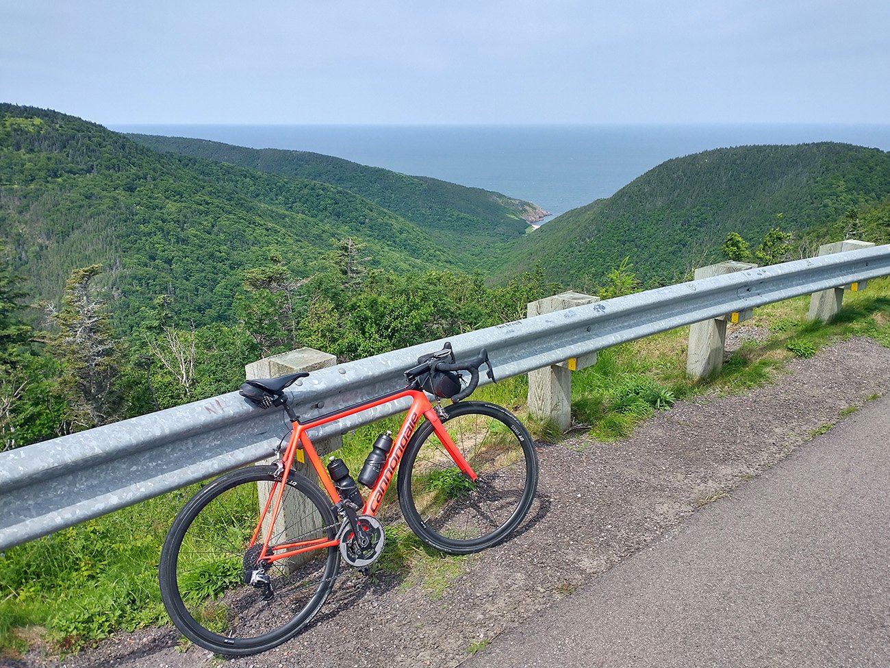 View from the top of the first and highest climb that descents into Pleasant Bay.