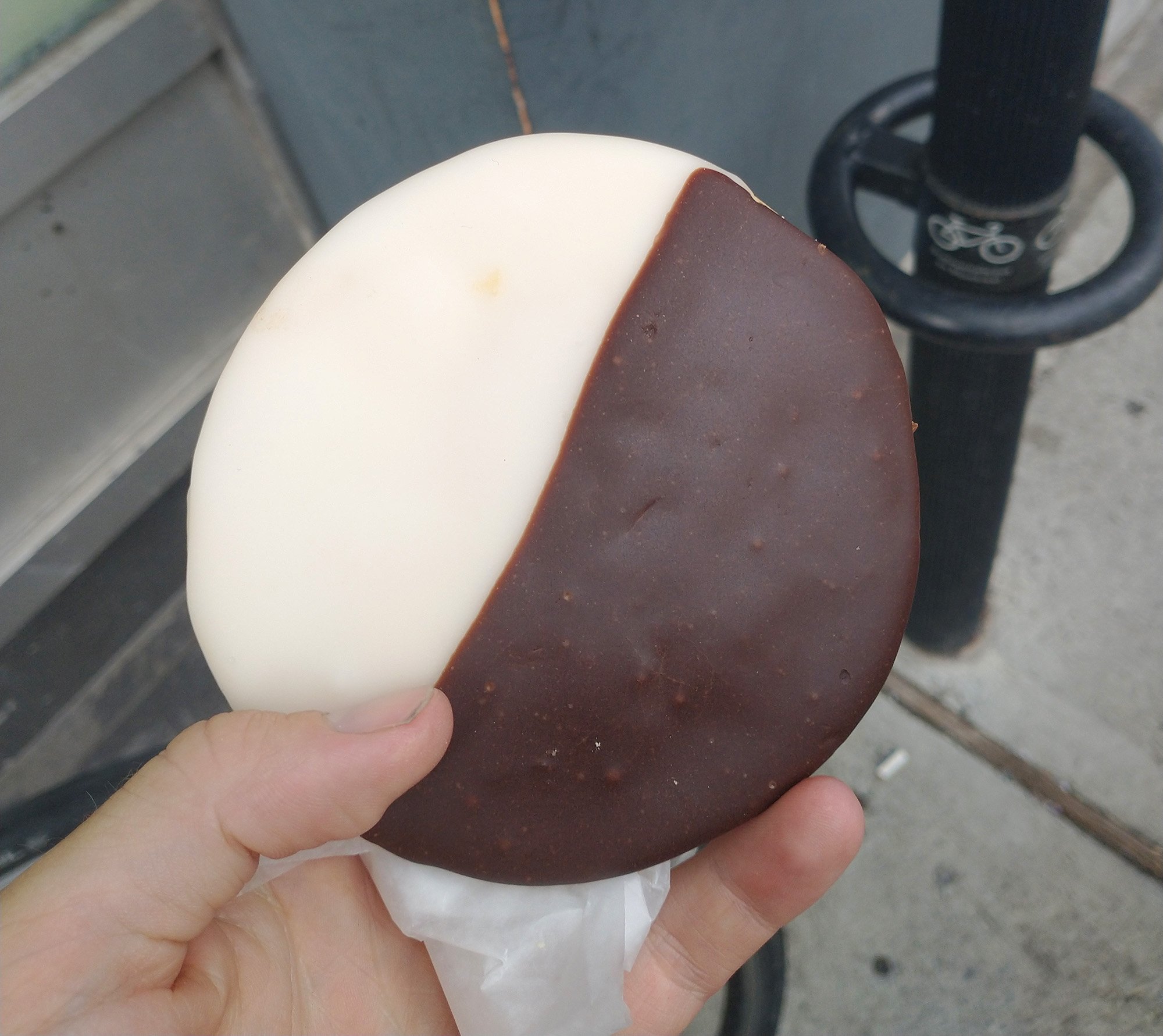 Got myself a Black and White cookie as consolation prize. LOOK TO THE COOKIE, ELAINE.