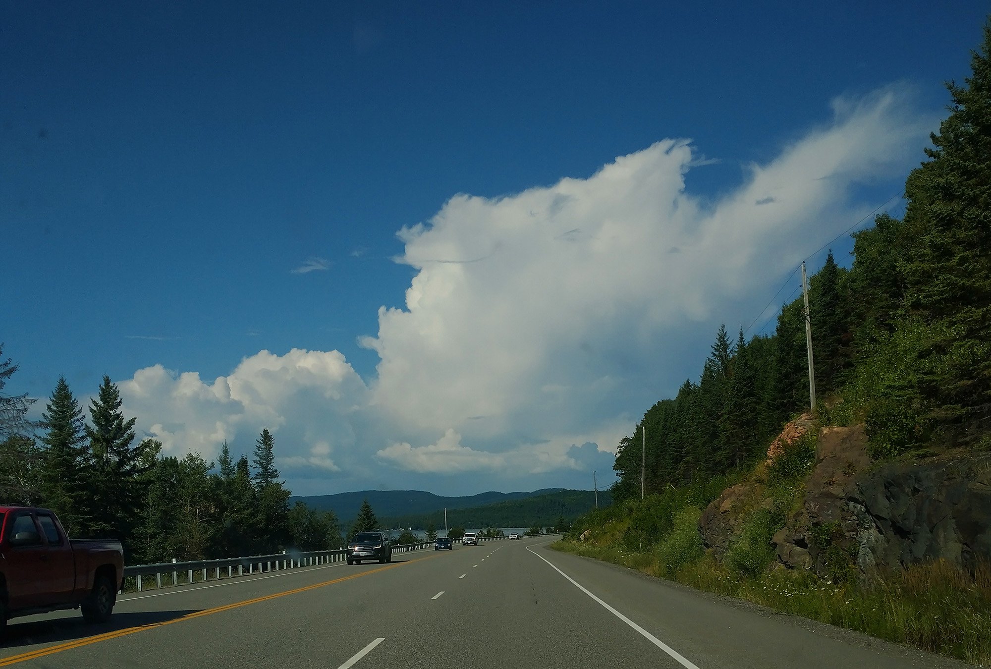 Back on the road. The drive from here to  Wawa is one of the most beautiful in Canada.