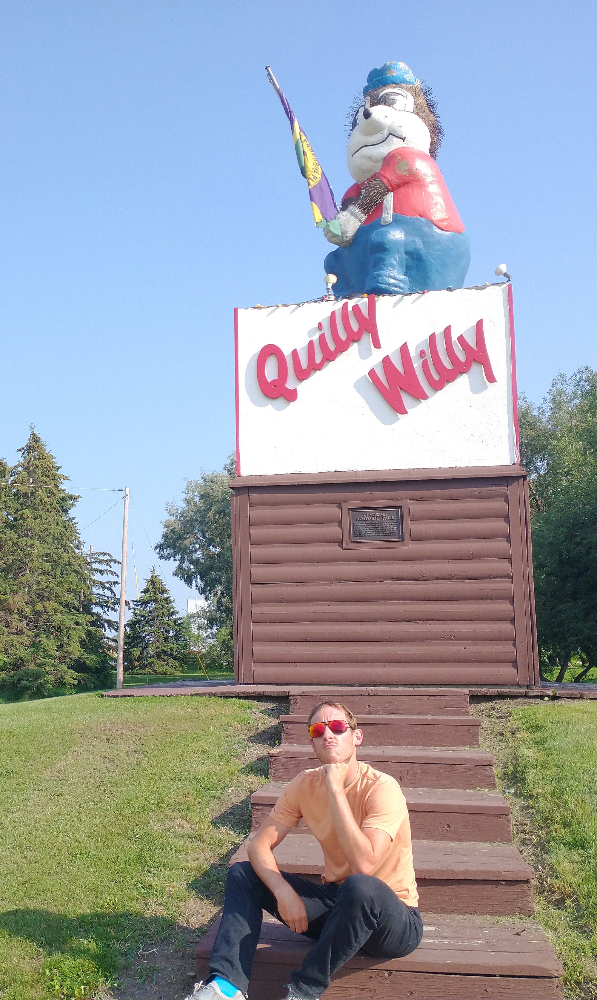 Quilly Willy, mascot of a town called Porcupine Tree. You really gotta want to see him.