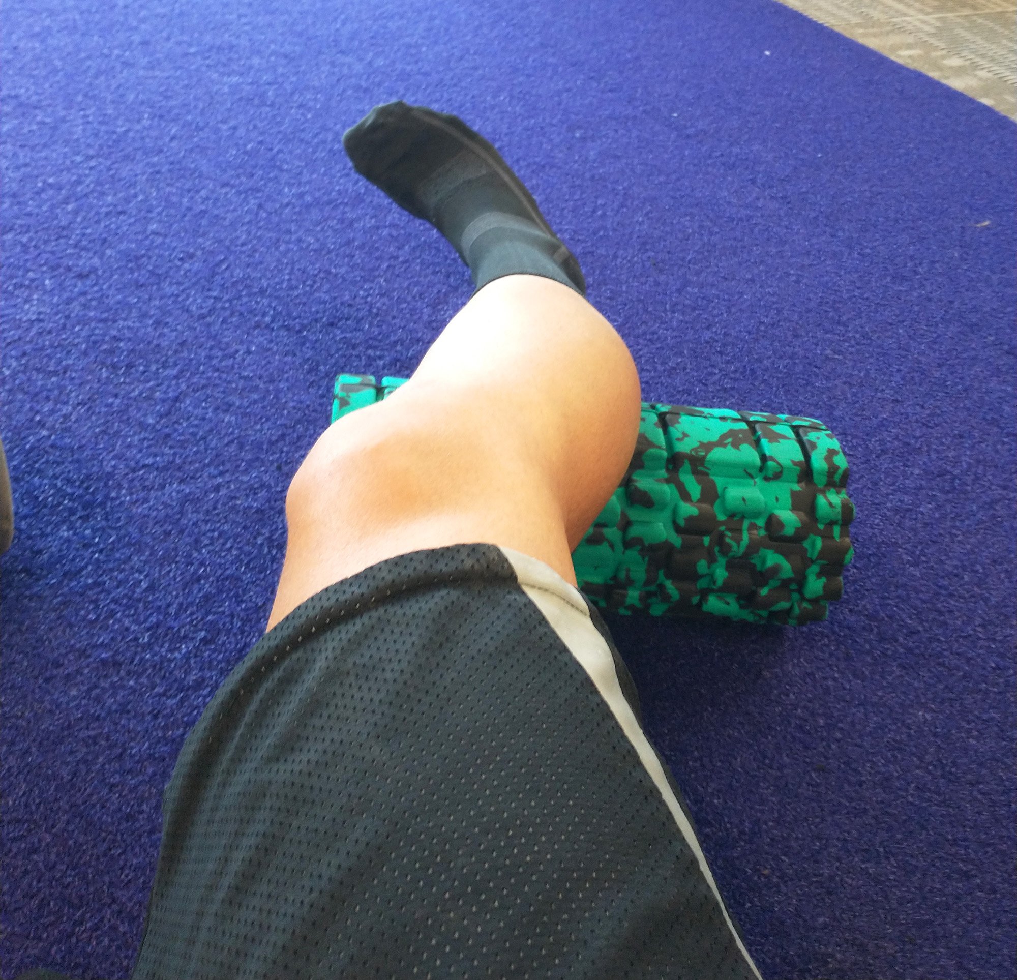 Perk of being back in Anytime Fitness land is I get to foam roll if I'm not too lazy. Legs really getting tight.