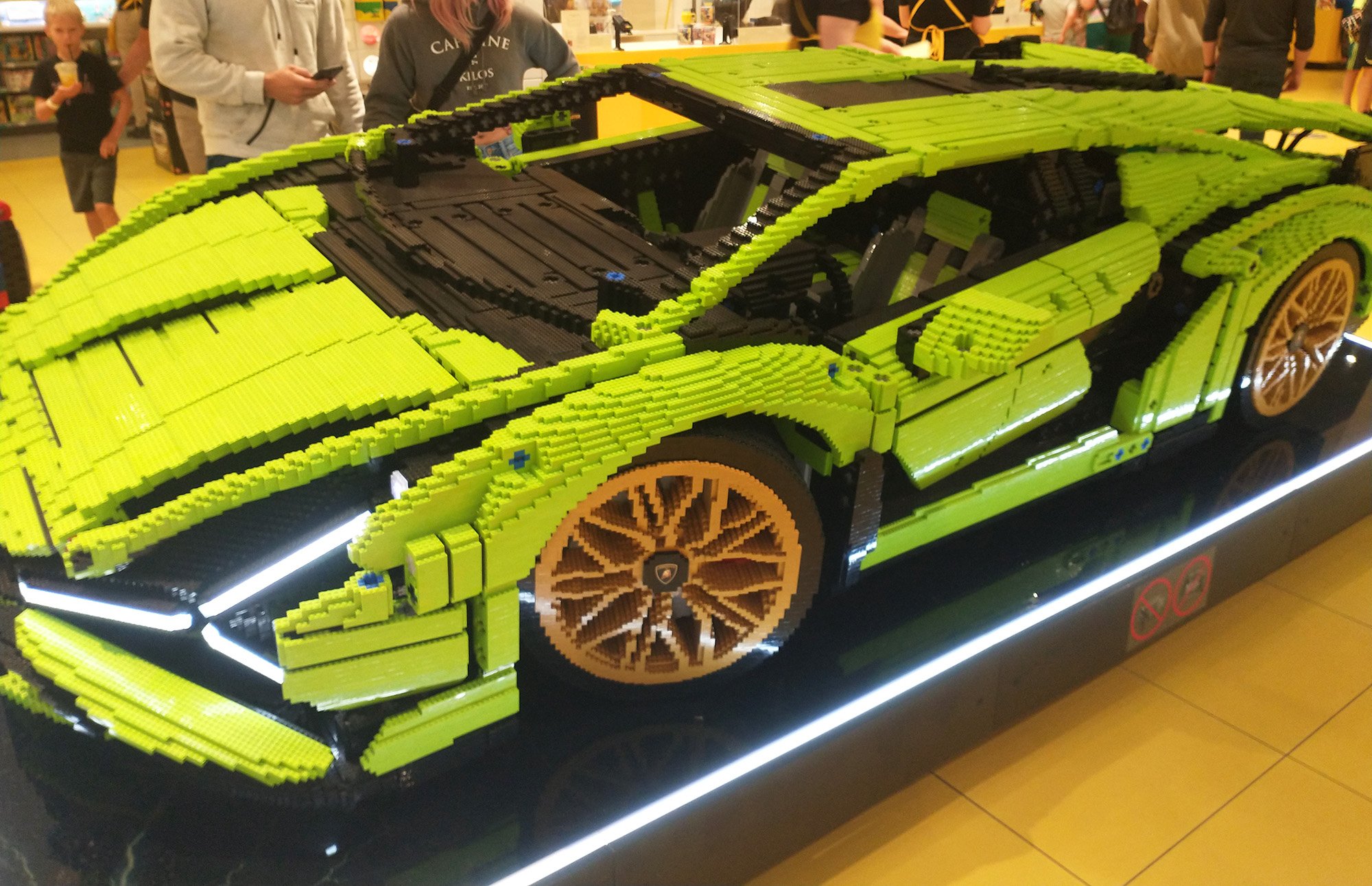 Even a life-sized version of their Lego lambo model.