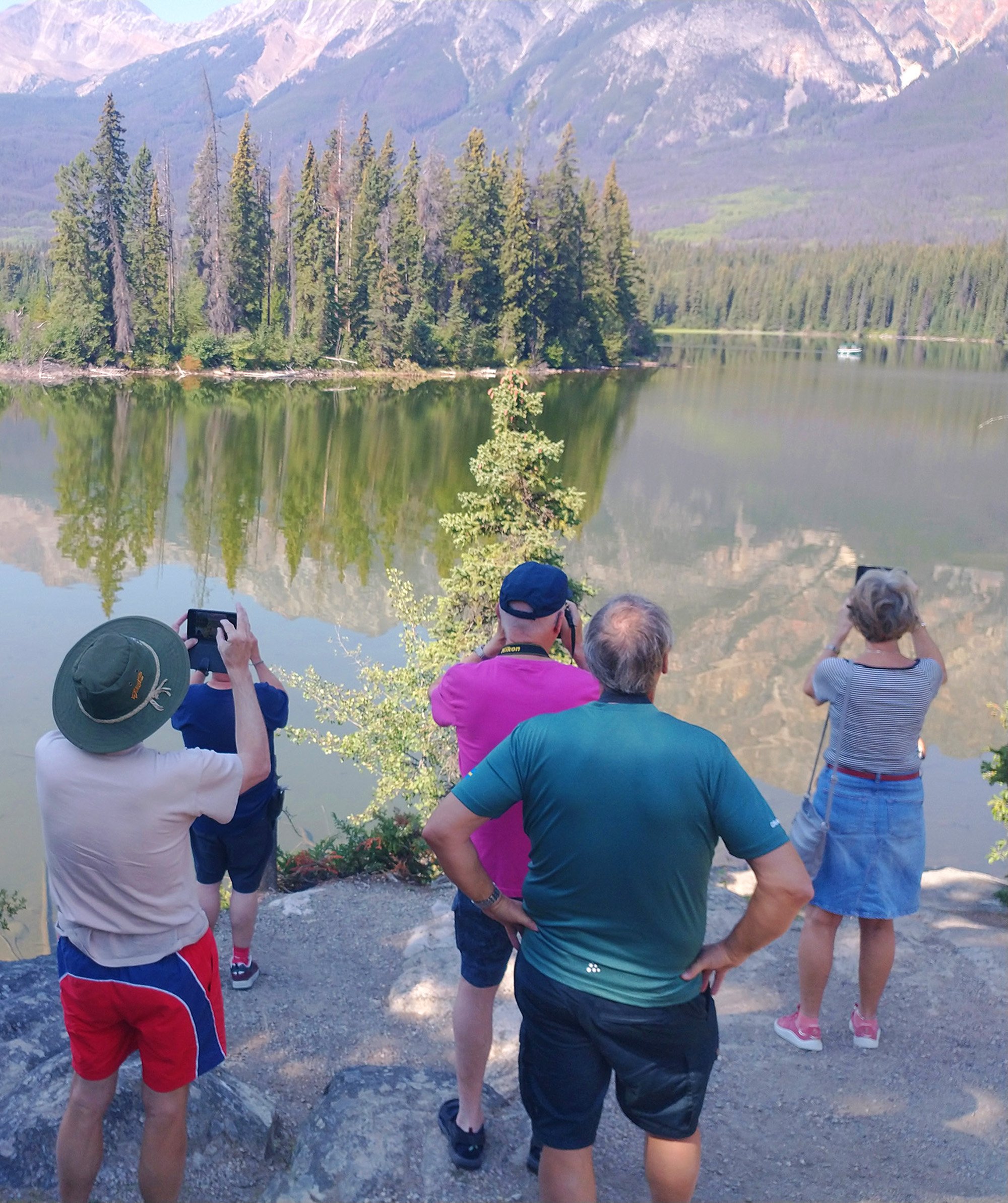 The many boomer/asian tourists of Jasper in their natural habitat. 