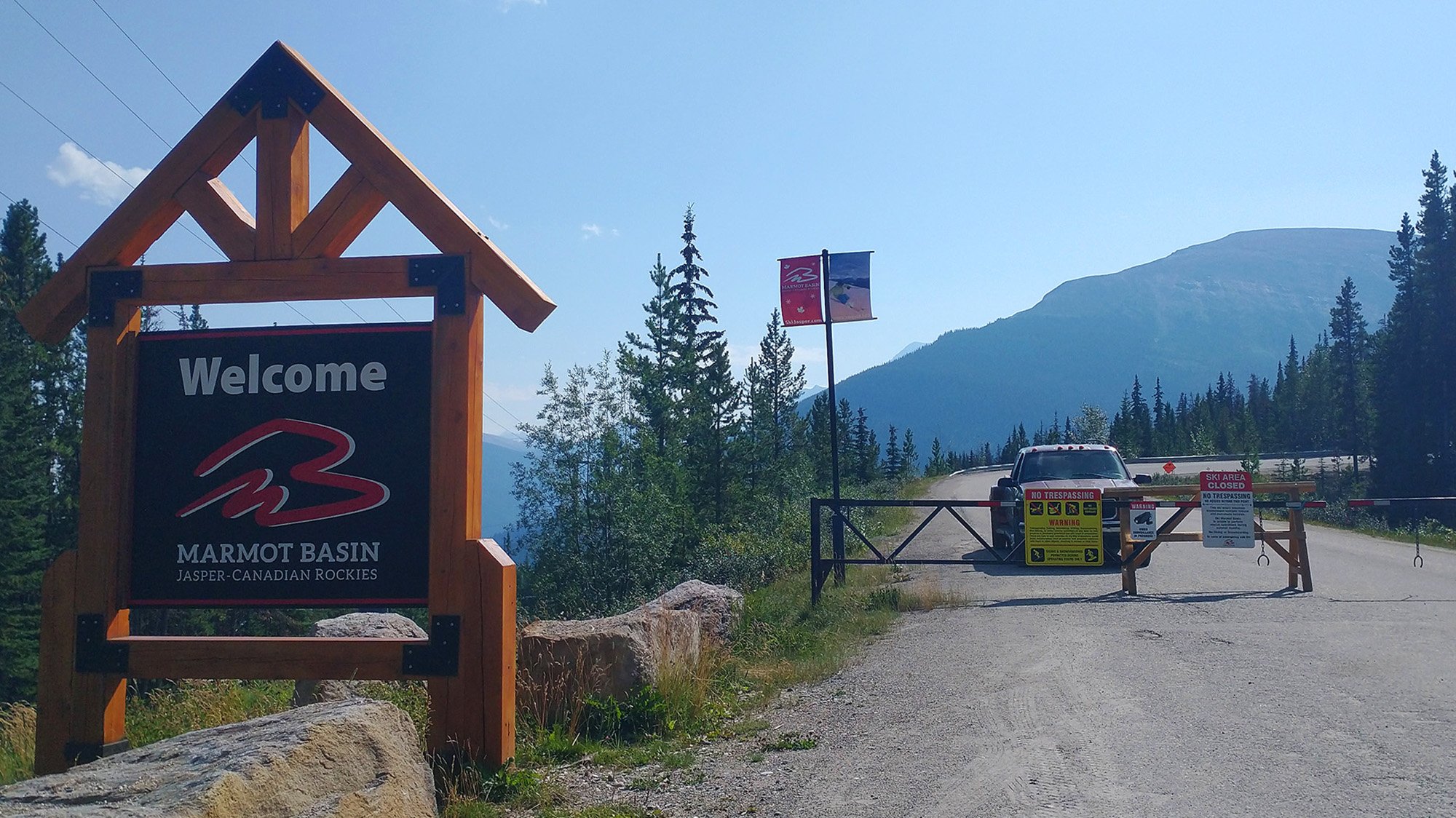 Next up: 600m climb up to Marmot Basin. Will never know what was there since the gate was closed and some ranger in a pickup was watching. Whew sure saved my life bro.