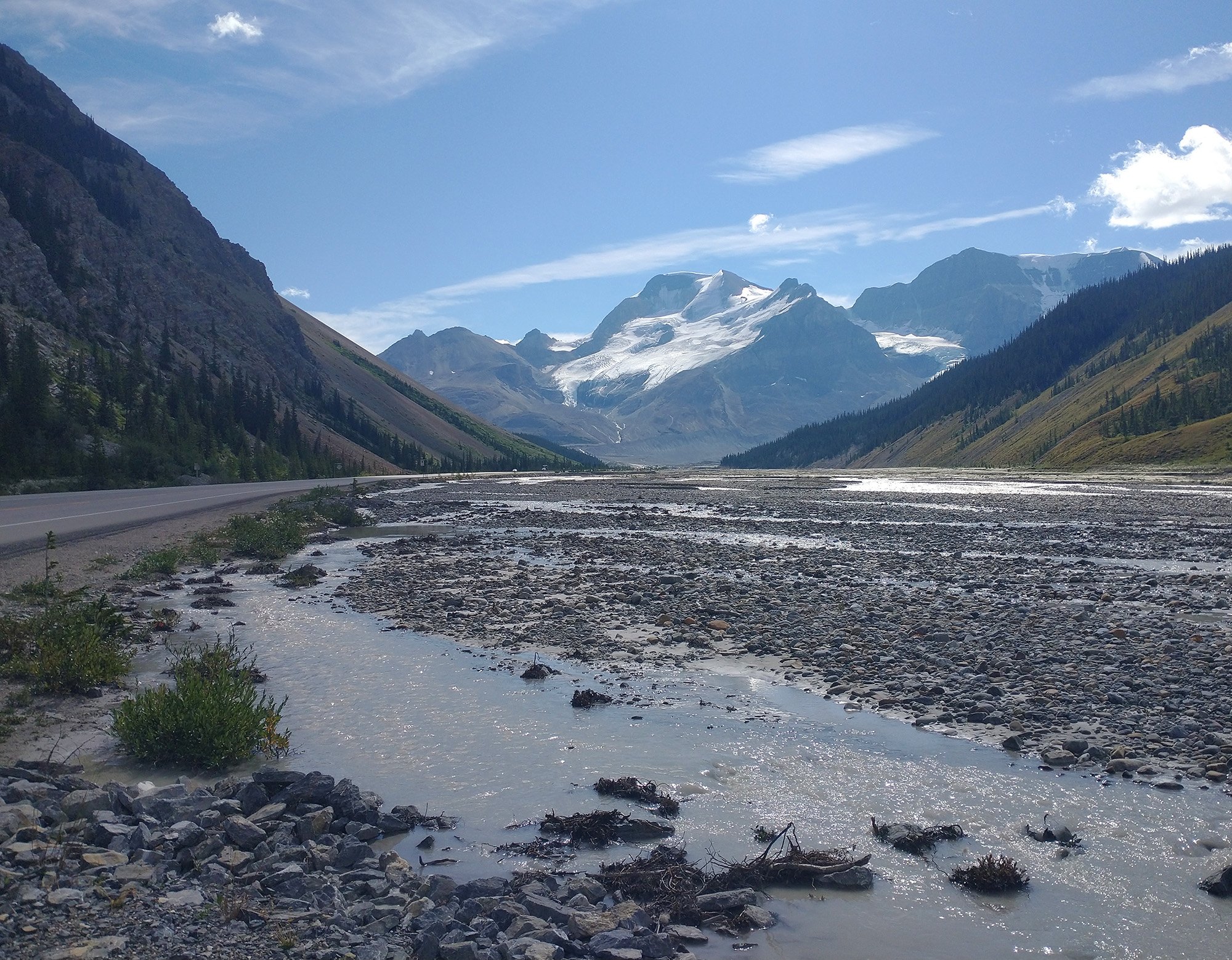 The bottom of the river / valley that leads into the Glaciers. 
