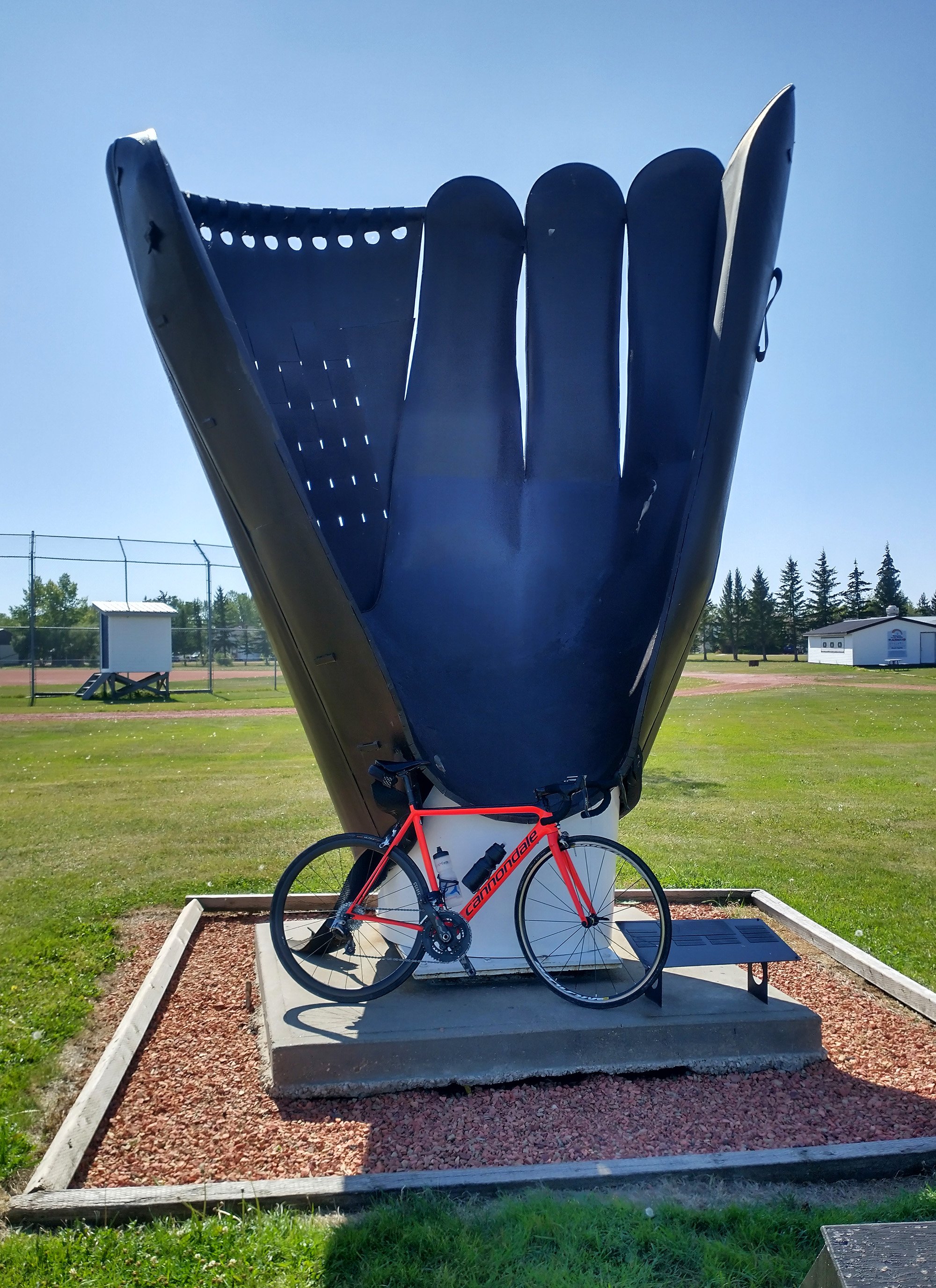 Largest Baseball Glove, in Heisler, BC. Super mega dump town. Why is this here.