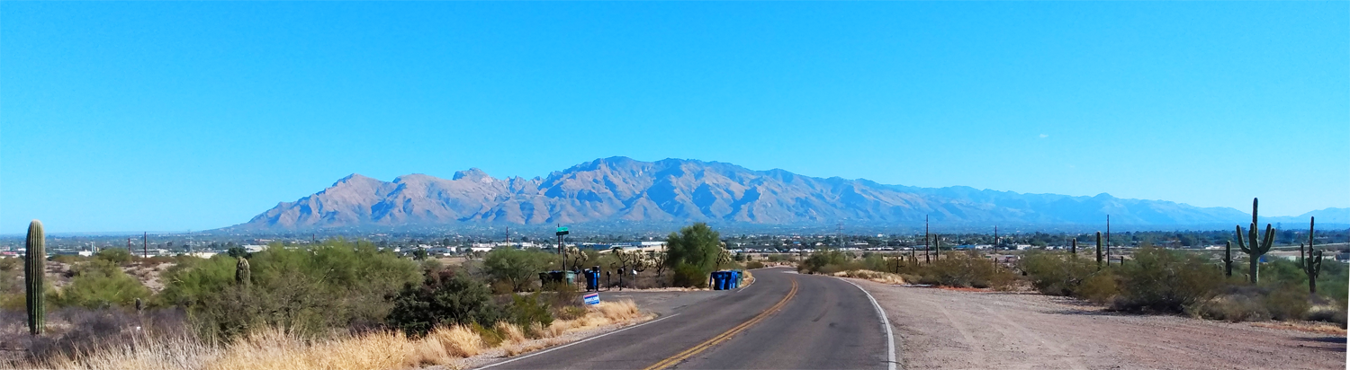 One of the big draws of the area is Mount Lemmon. Here it is from about 25km away near my friends's house.