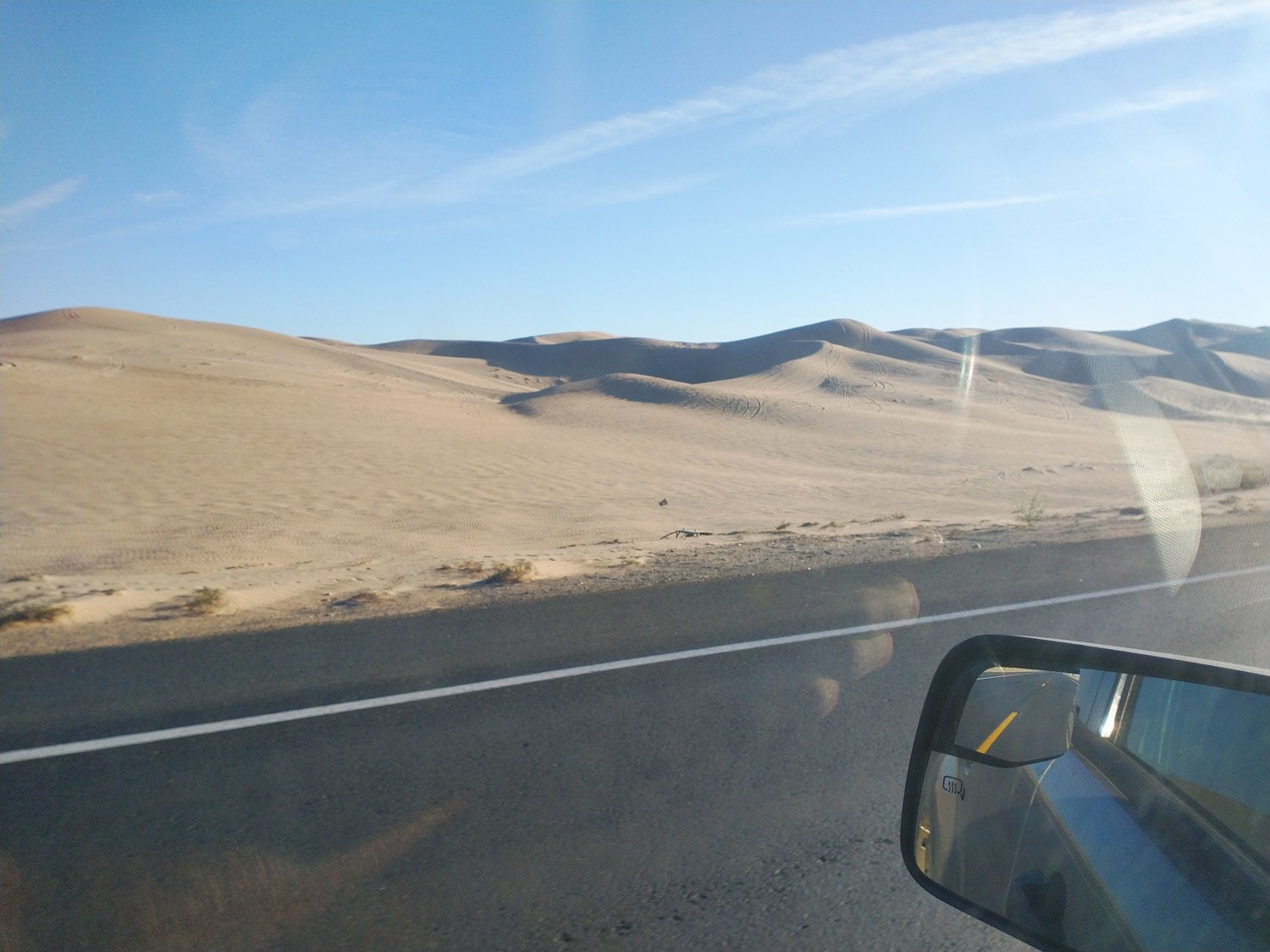 On the drive I passed through this huge actual desert complete with dunes and people riding around on them.