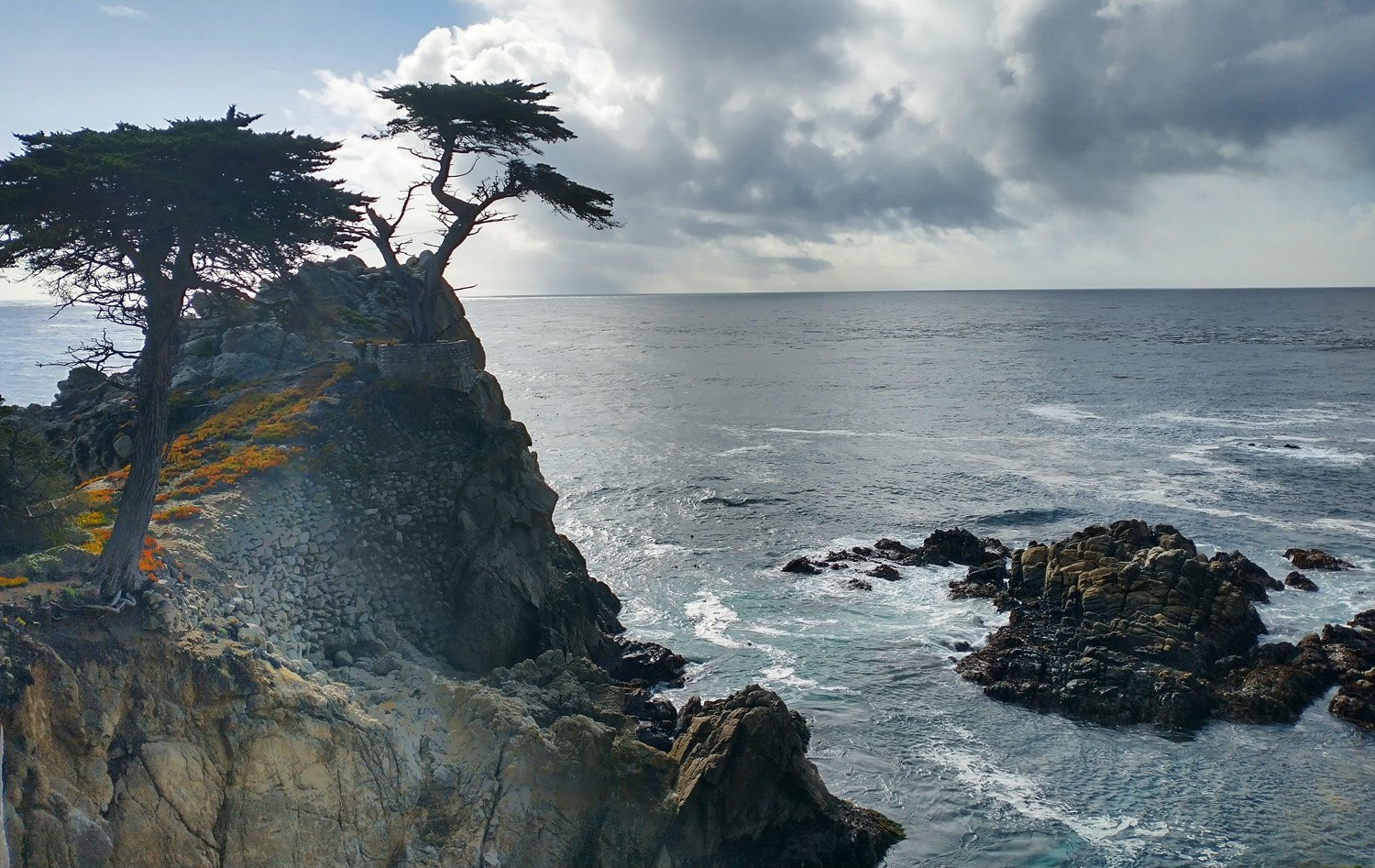 Little outlook with the lone Cypress tree watching over the cliffs.