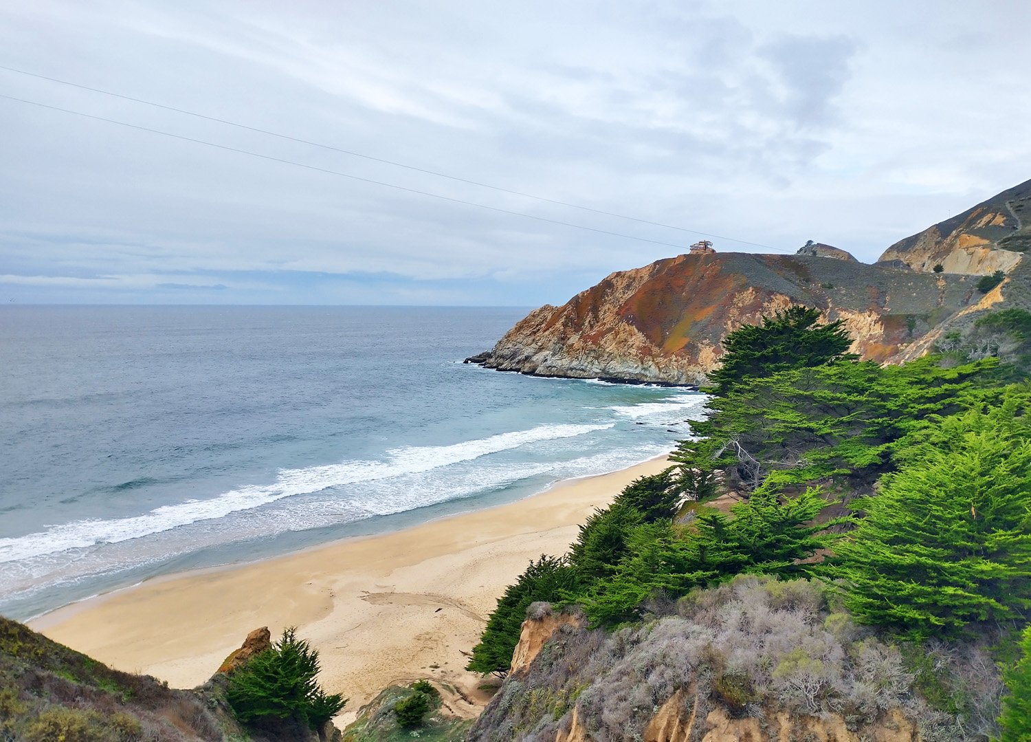 Amazing views of the beach following highway 1.