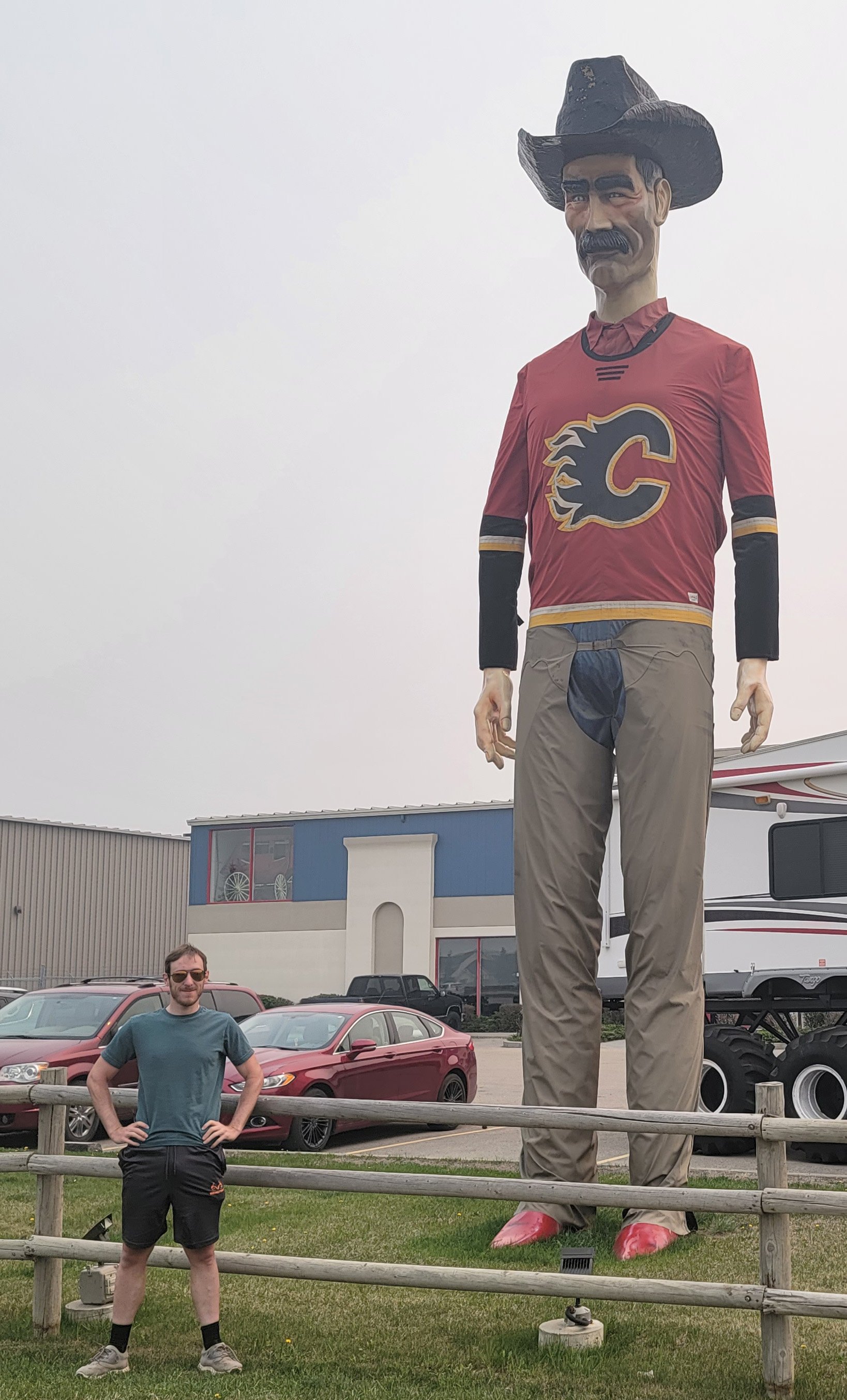 Giant cowboy in Airdrie, AB, just north of Calgary.