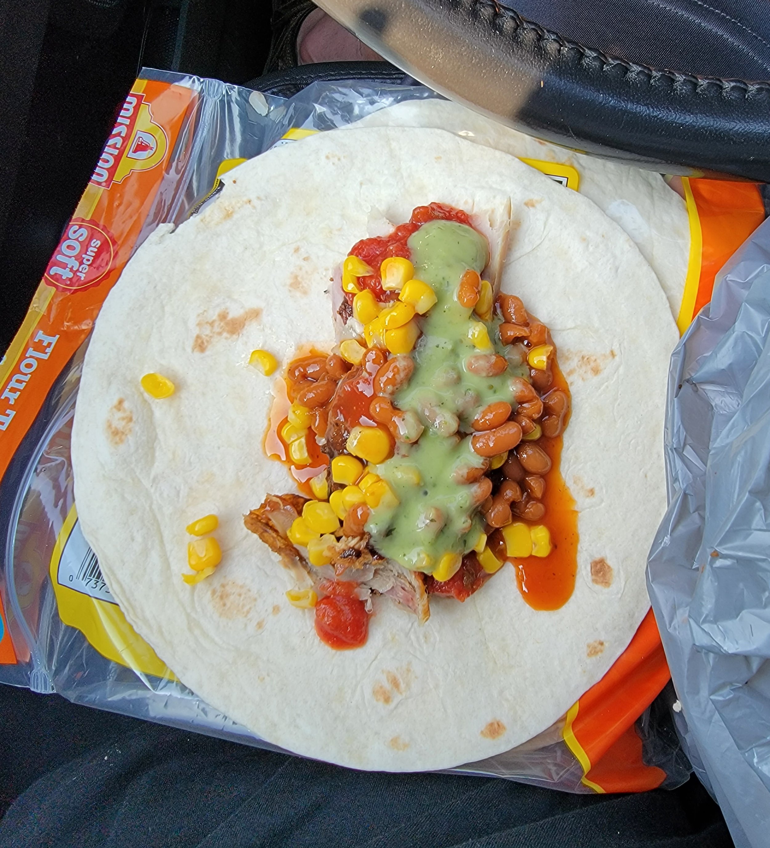 Stopped at Taco John's day prior and was disappointed by their lame fast food burritos so just made my own roaditos. 