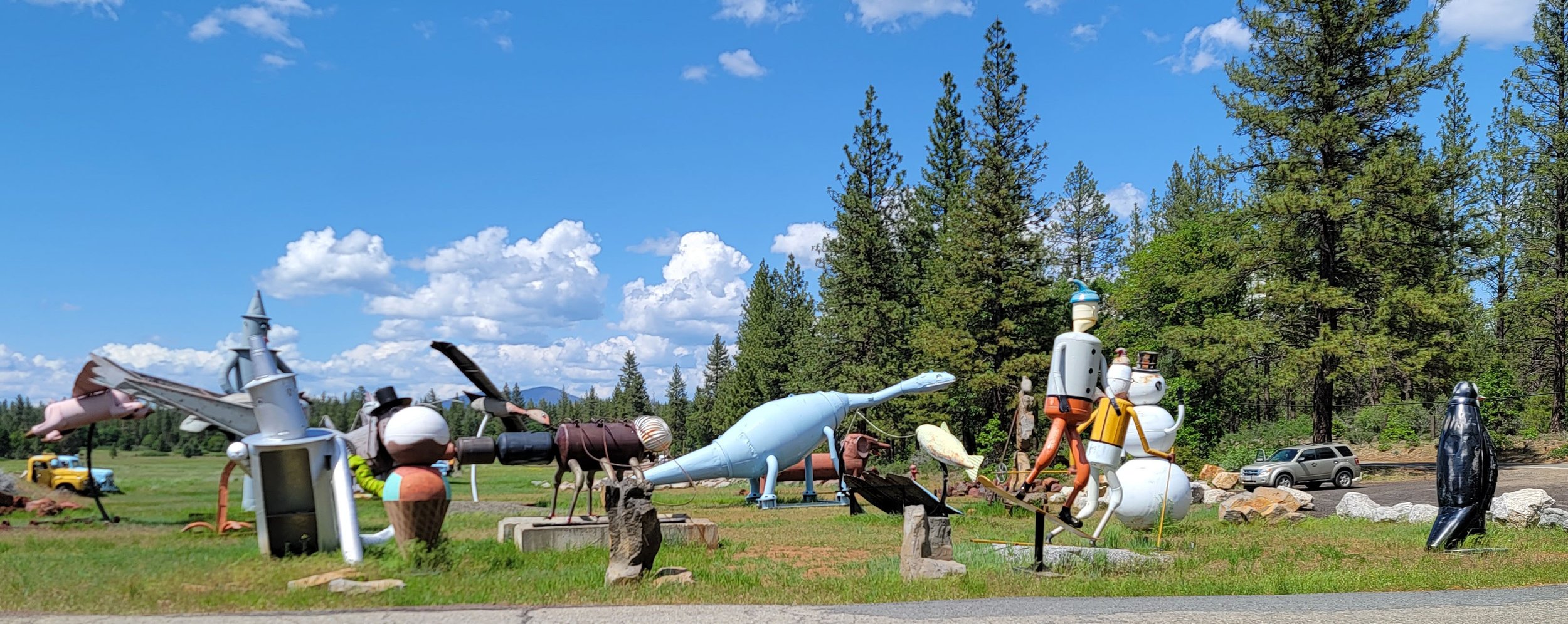 About an hour from there you can find this random sculpture bonanza in a tiny town called Cassel.