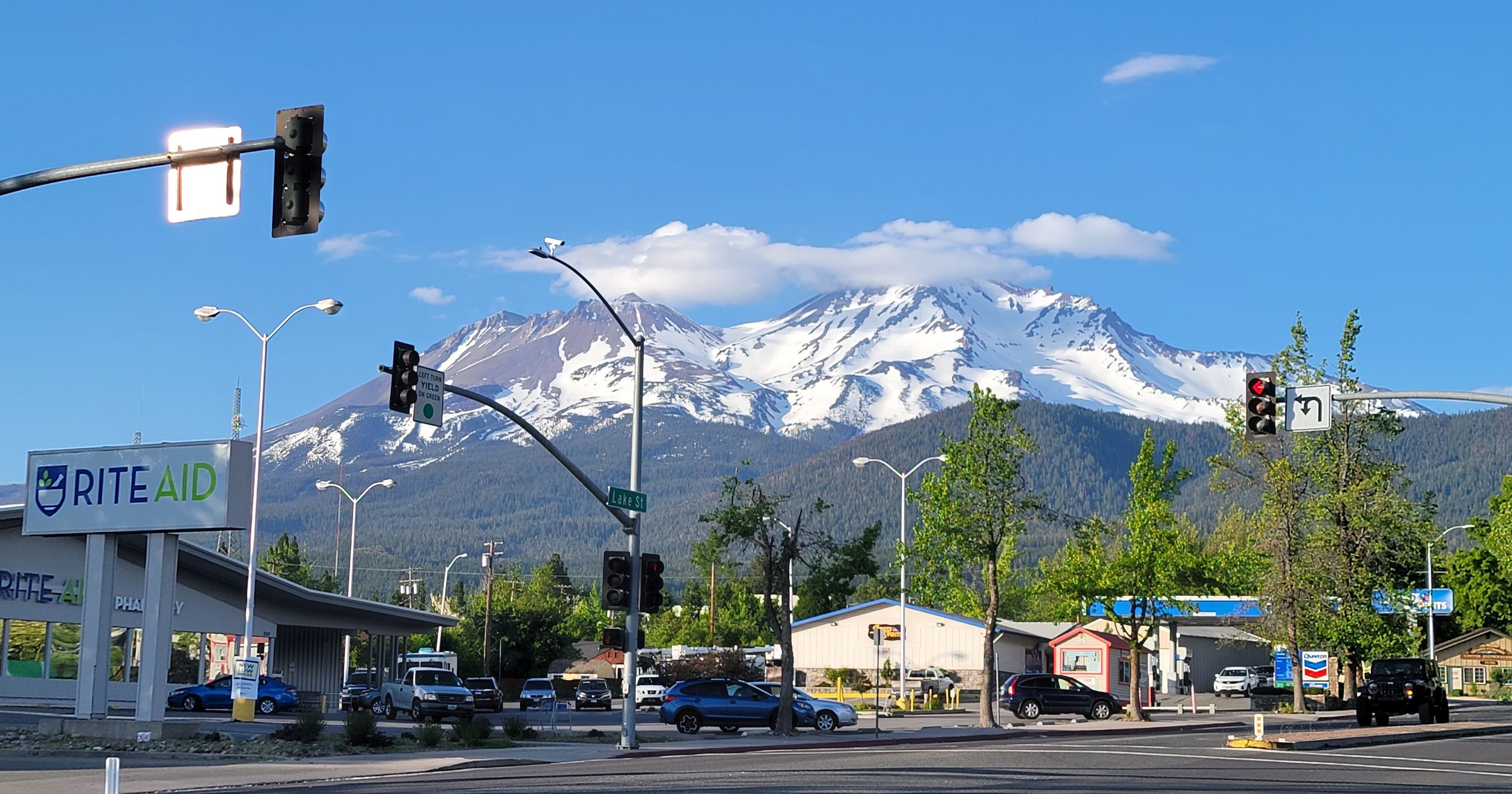 Stayed in Shasta City, right at the base. Mt. Shasta is the 5th highest peak in the USA and definitely the most impressive I've seen as it just towers above everything else around it.