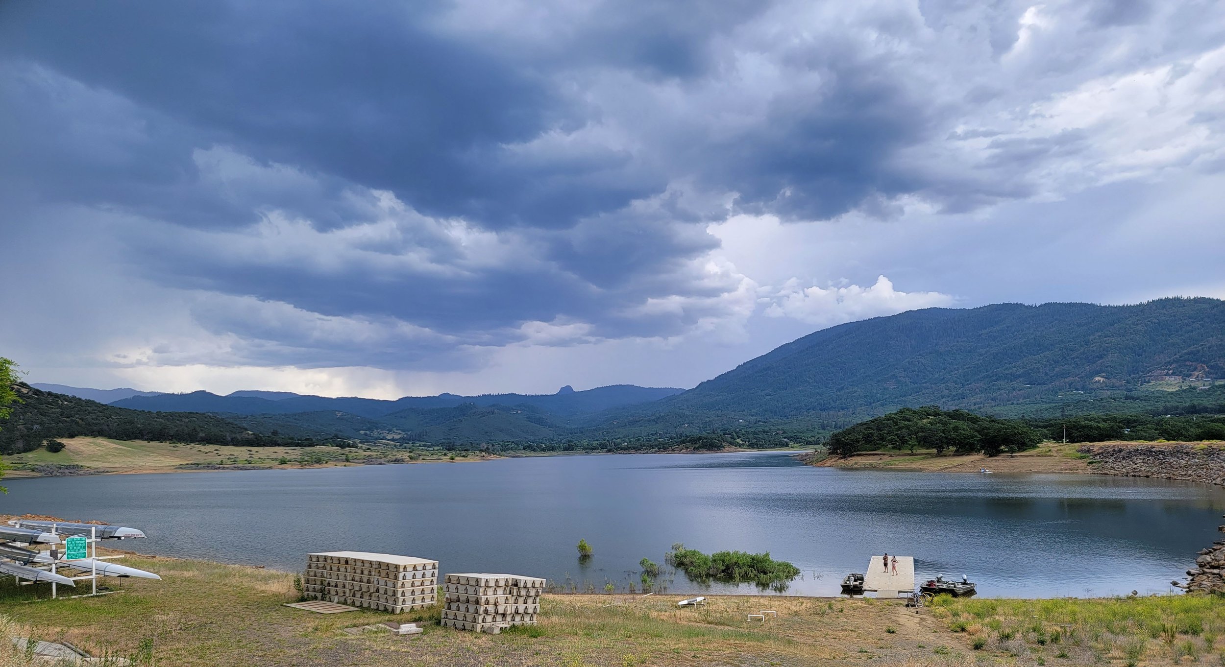  Went up Ashland until I felt rain, which wasn’t very long. Then I tried biking a bit near Emigrant Lake here but I could see lightning strikes across the skies and everyone was already fleeing the area… 