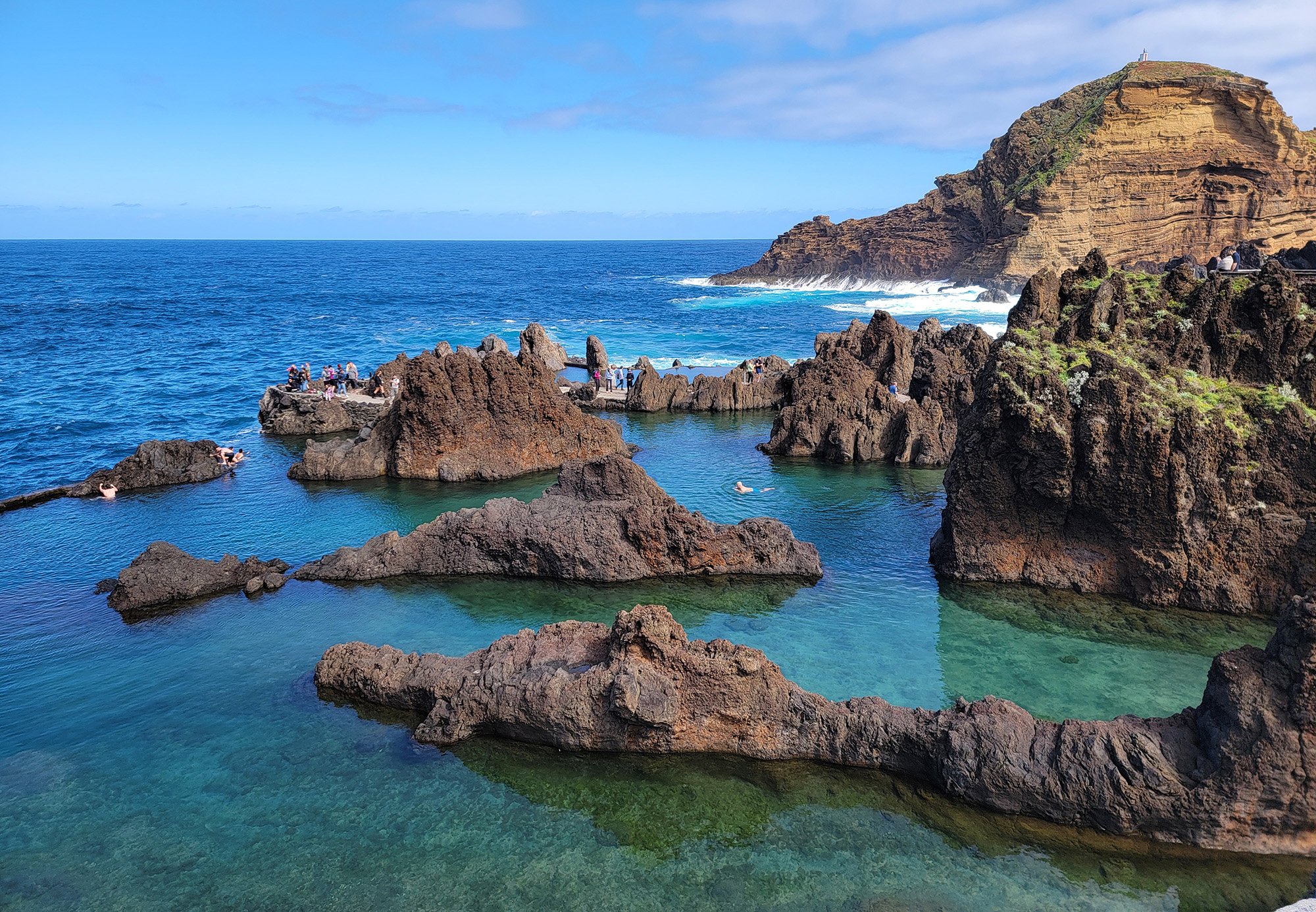 Many places on Madeira have these natural rock pools you can swim in, if you can tolerate the cold waters... 