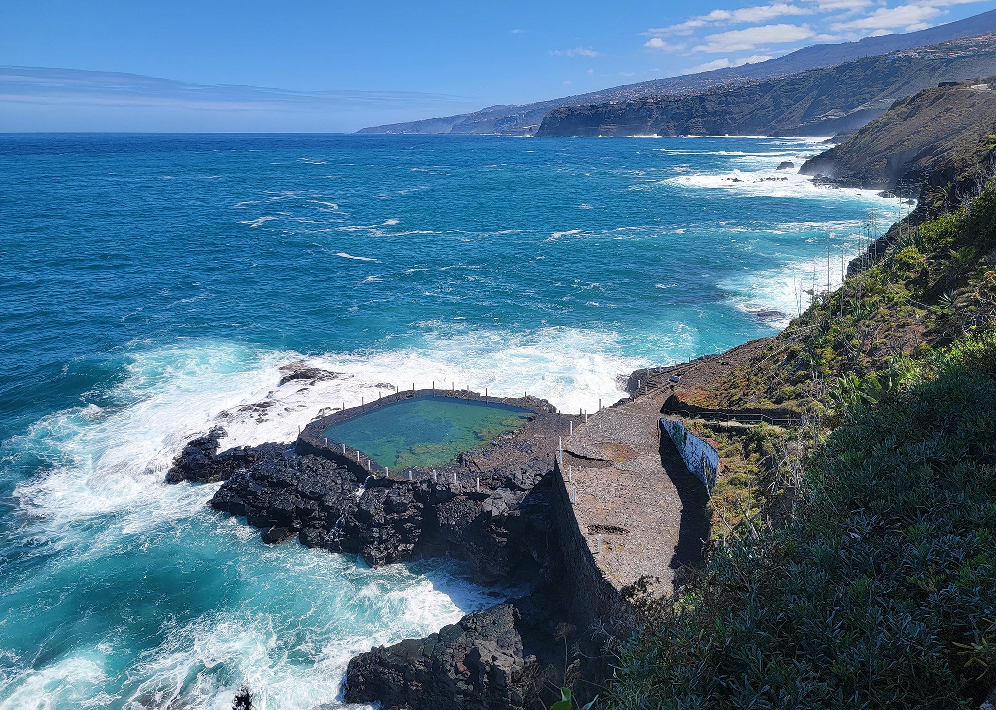Natural pool near the cliffs in Puerto de la Cruz, which is probably the most beautiful city on Tenerife.
