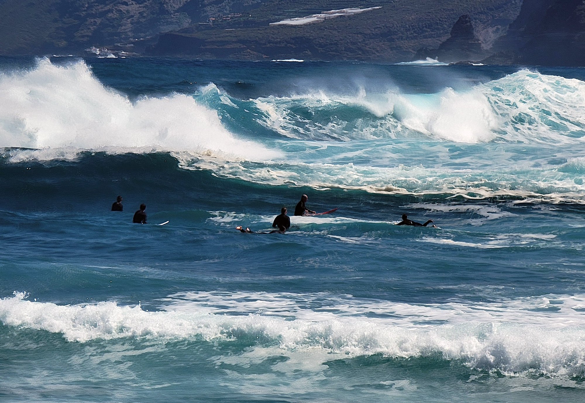Surfing on some pretty crazy waves.
