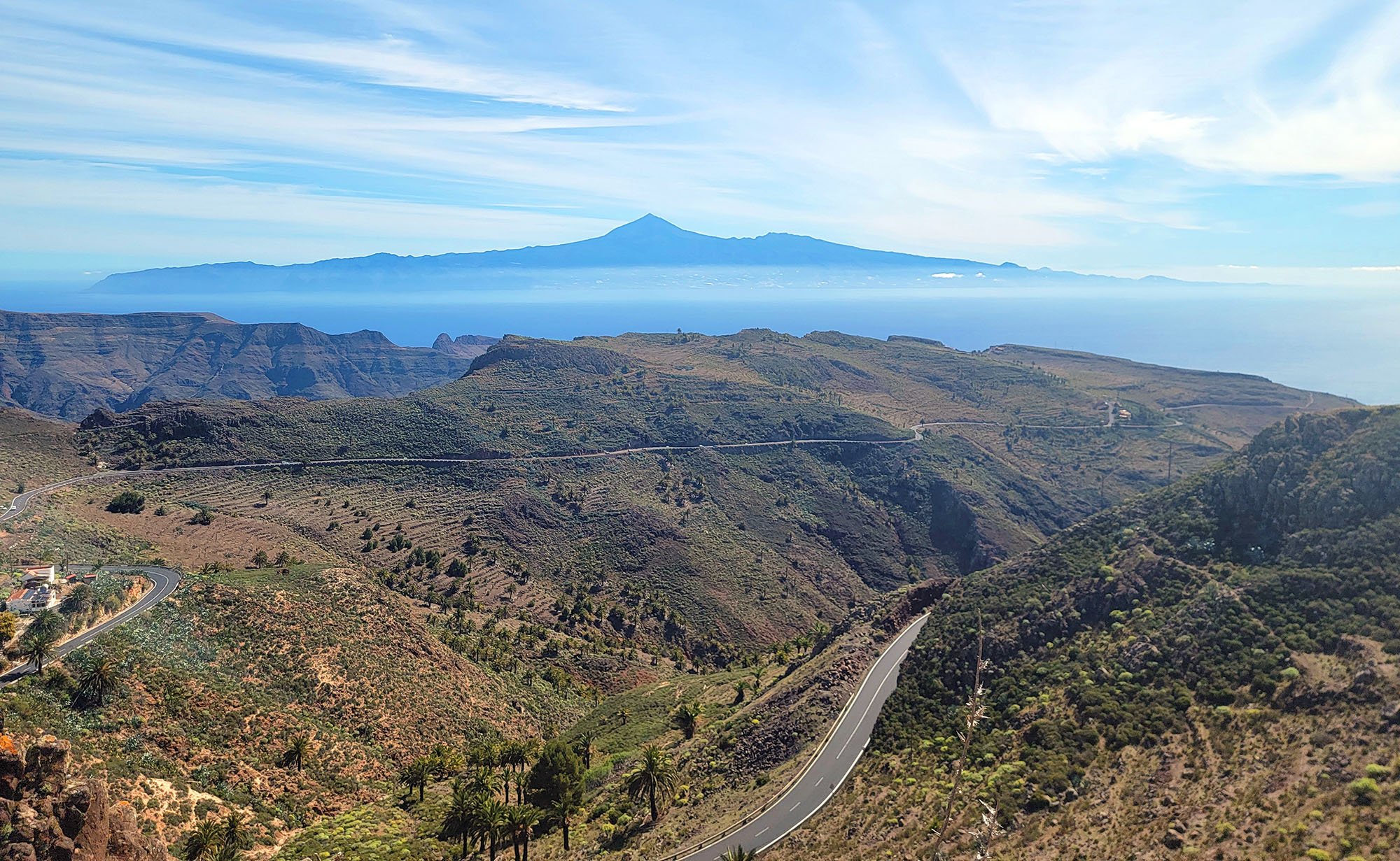 Look at this crazy view of Tenerife and of various canyons on La Gomera.
