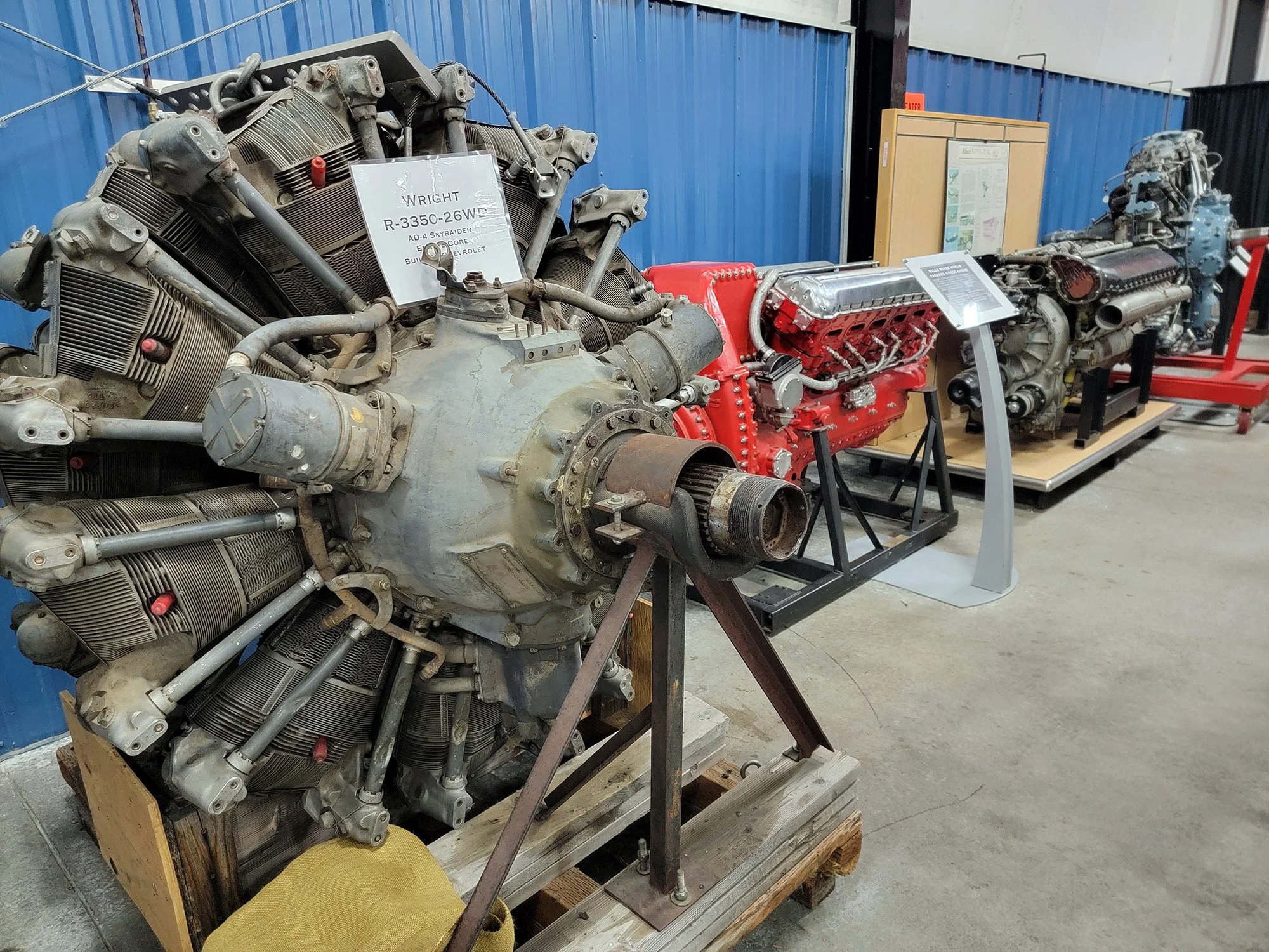 A bunch of engines on display