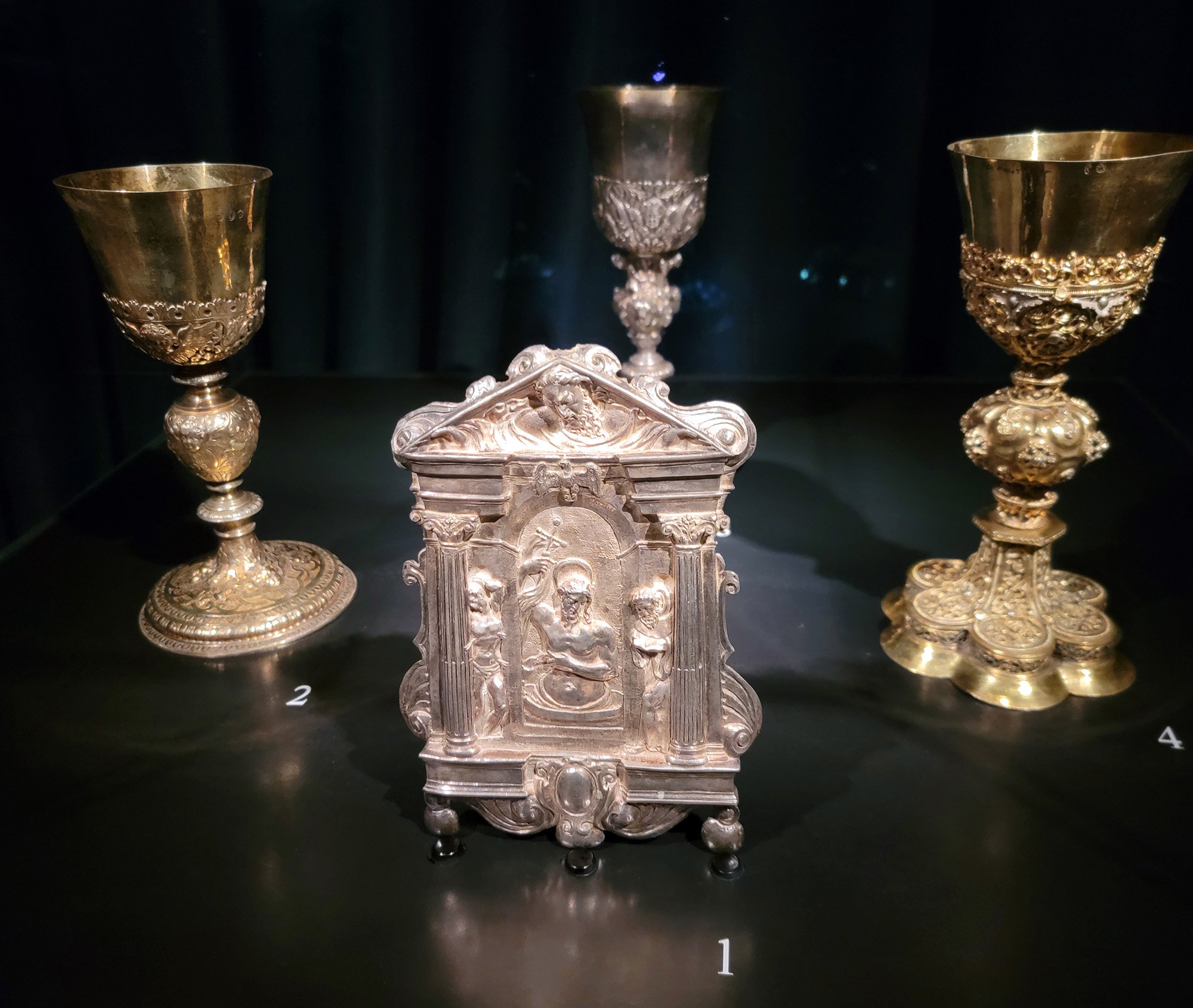 Religious artifacts of all kinds. Imagine living in a straw hut and the priest's cup has more hours of work put into it and is worth more than your entire farm. Brutal.