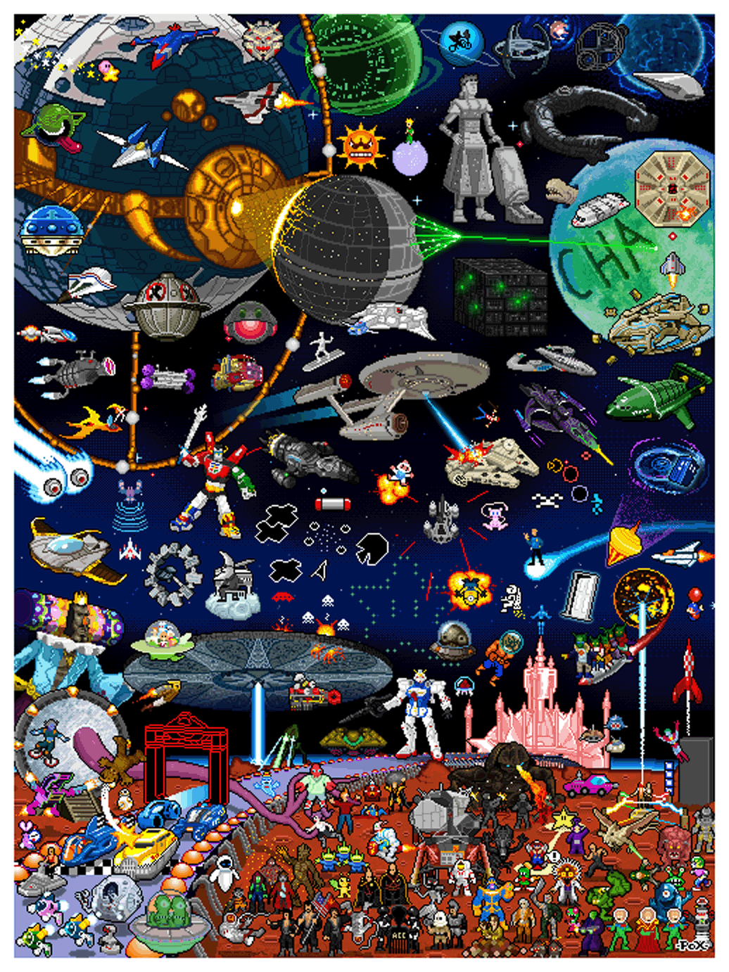 Good vs Evil space poster made with I-Mockery