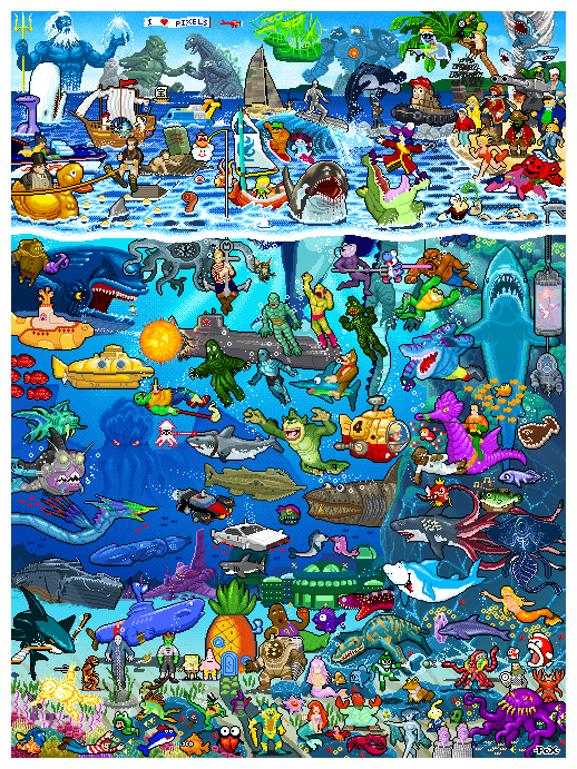 Underwater Pixel Poster made with Rog