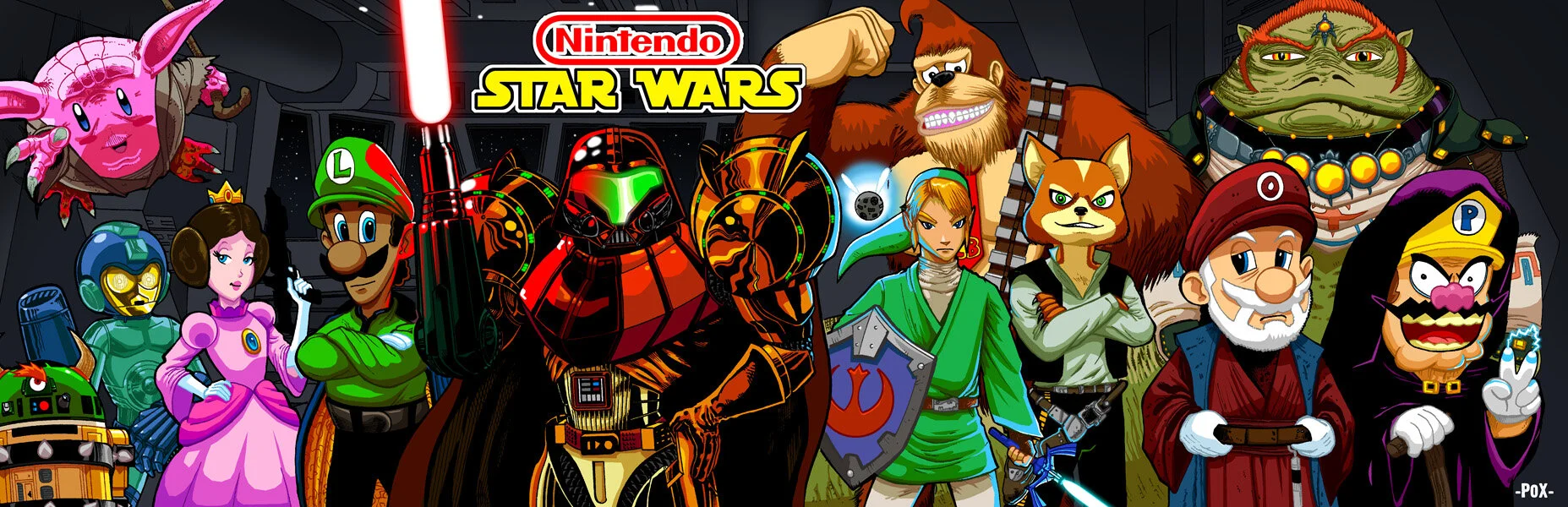 Colored version of the Nintendo Star Wars poster.