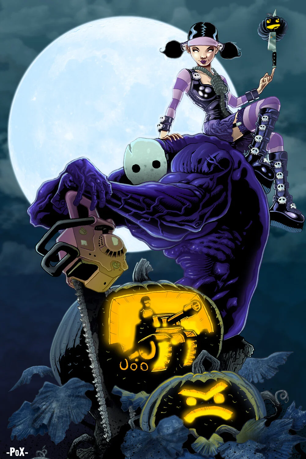 Newgrounds characters drawn for a Halloween art contest.