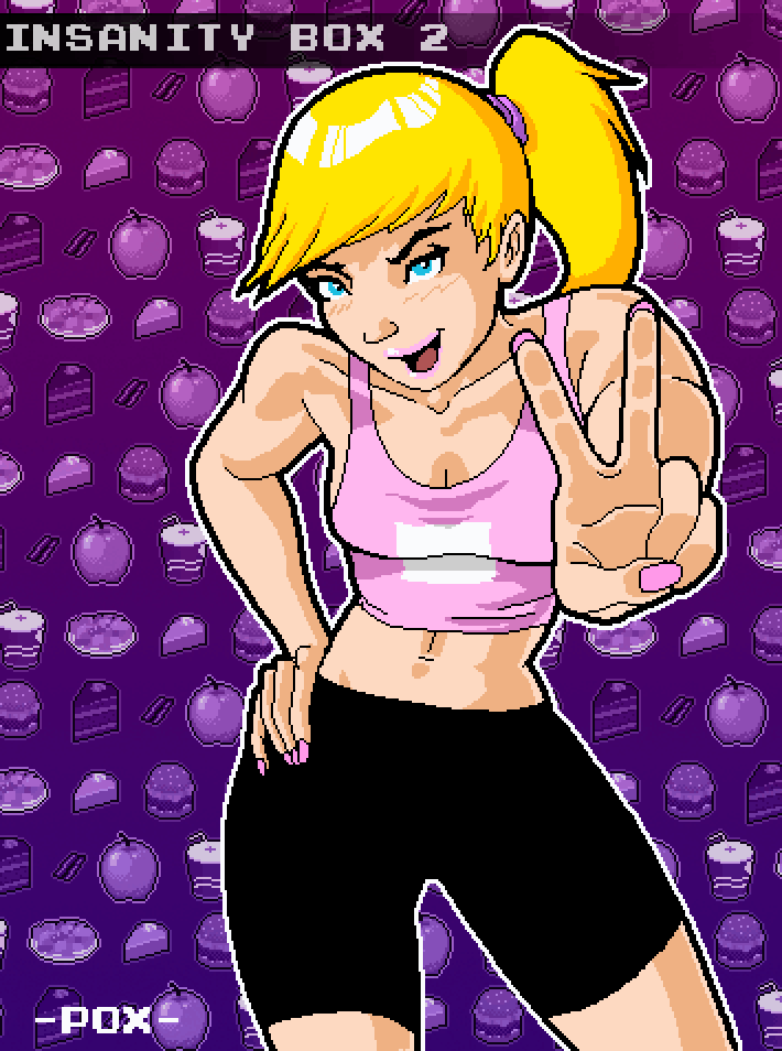 Female pixel artwork from Insanity Box 2 game I made on Newgrounds.