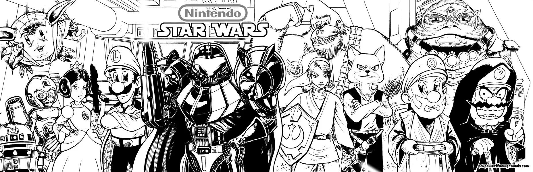 Nintendo/ Star Wars crossover made for local comic.