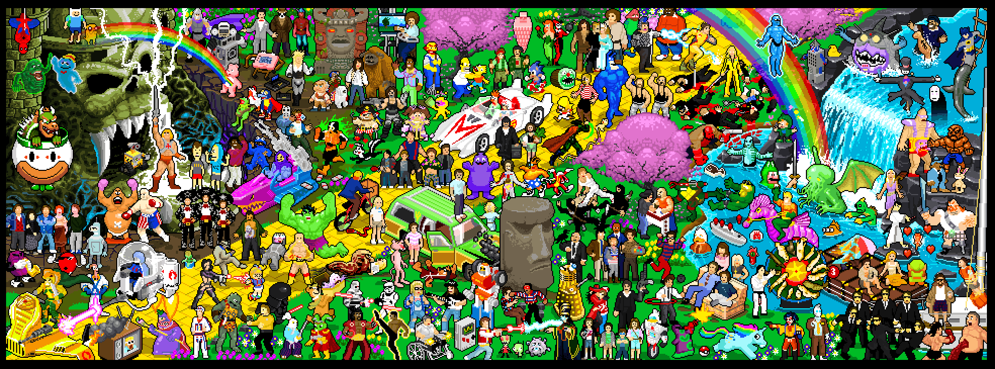 Spring themed pixel poster made with I-Mockery