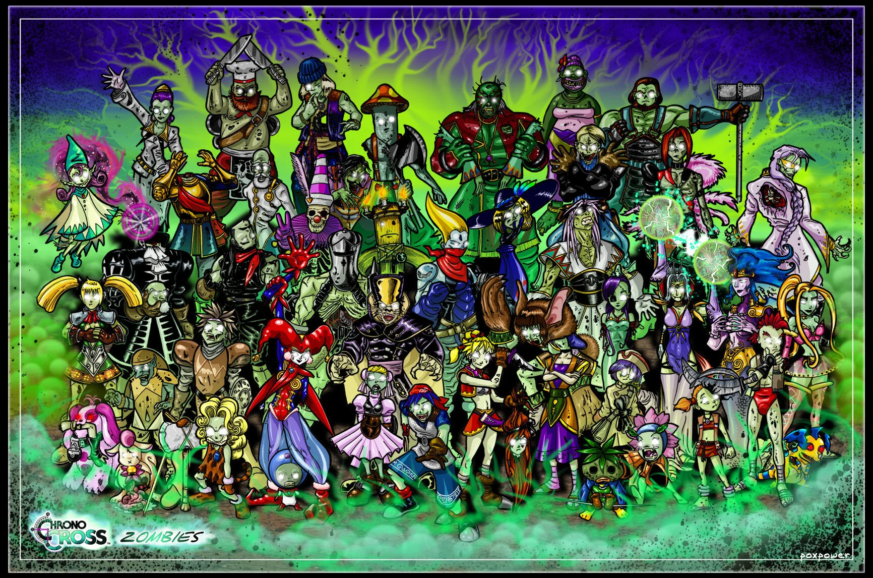 Chrono Cross characters made as zombies. Did this while in College.