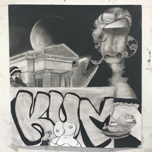 Creampie
Charcoal, Gouache on mixed media paper
48 x 48 in
