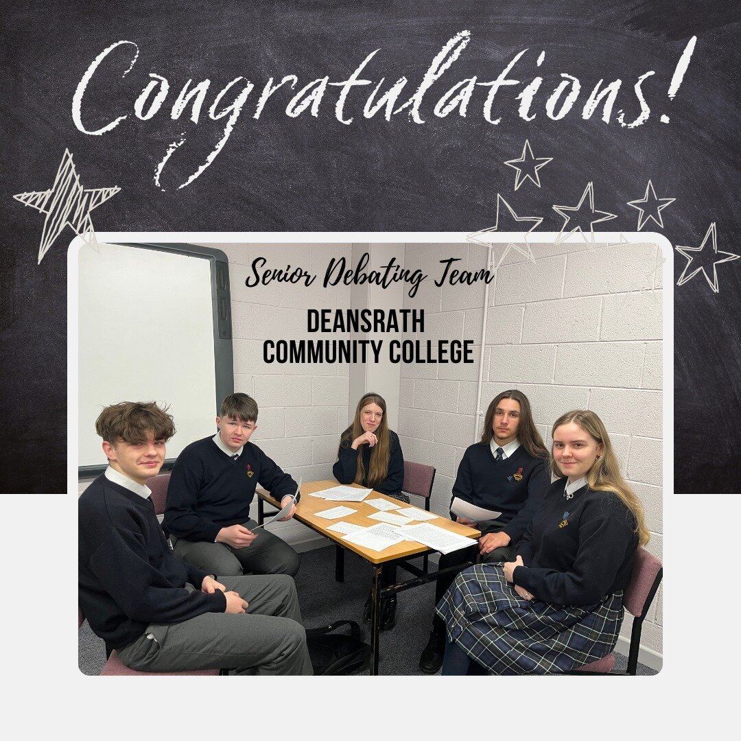 Congratulations to our Senior Debating team who have progressed to the knockout stages of the Concern Debates.

Our team finished top of a competitive group recording victories over Gonzaga College and Holy Family Rathcoole.
We wish them the very bes